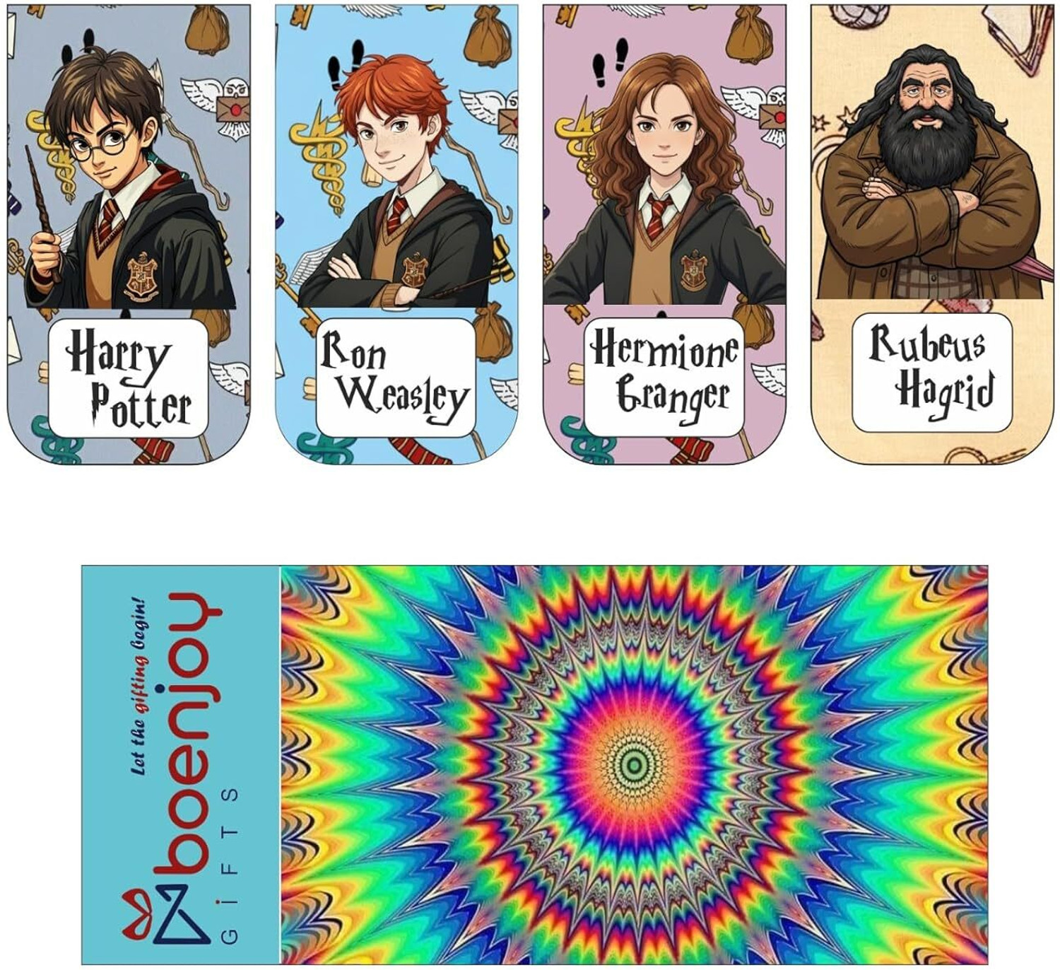 Image of Boenjoy Gifts Harry Potter Bookmark Set of 10- 8 Bookmarks + 2 Paper Bookmark for Book Lovers Aesthetic Bookmark
