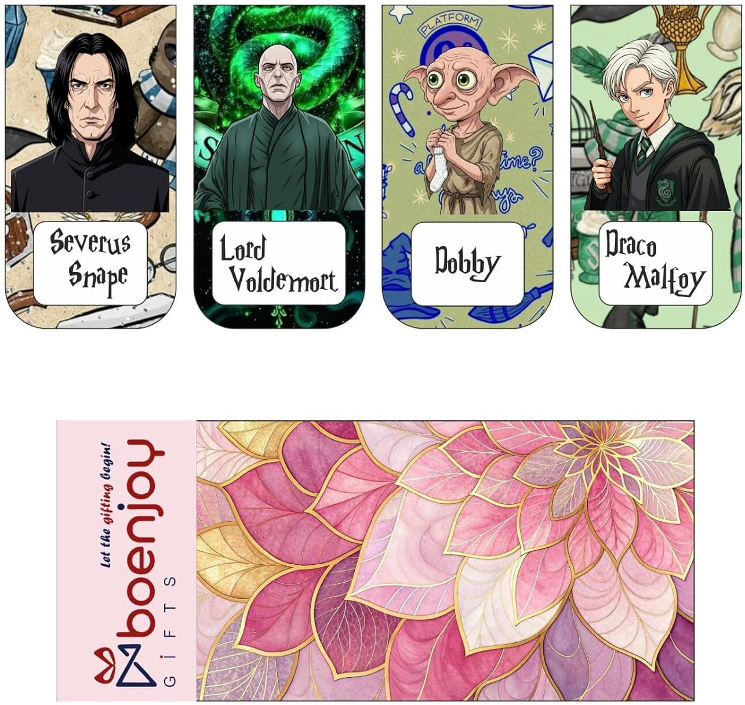 Image of Boenjoy Gifts Harry Potter Bookmark Set of 10- 8 Bookmarks + 2 Paper Bookmark for Book Lovers Aesthetic Bookmark