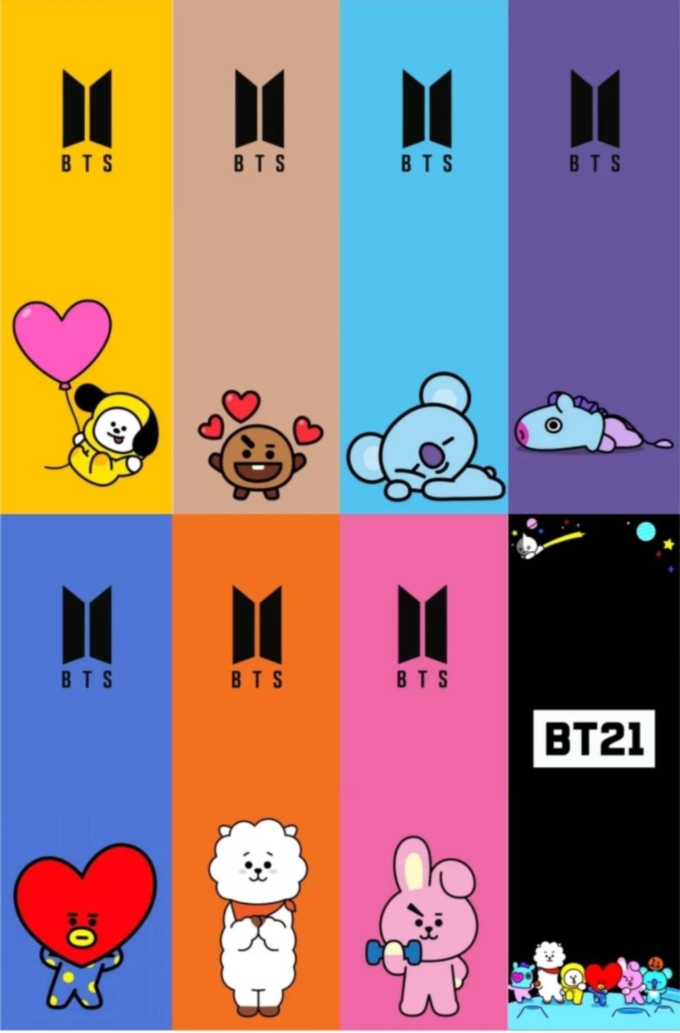 BT21 ブックマーク　バンダナ　セット craft maniacs BT21 EXTRAVANZA SET OF 8 MATT LAMINATED SCRATCH