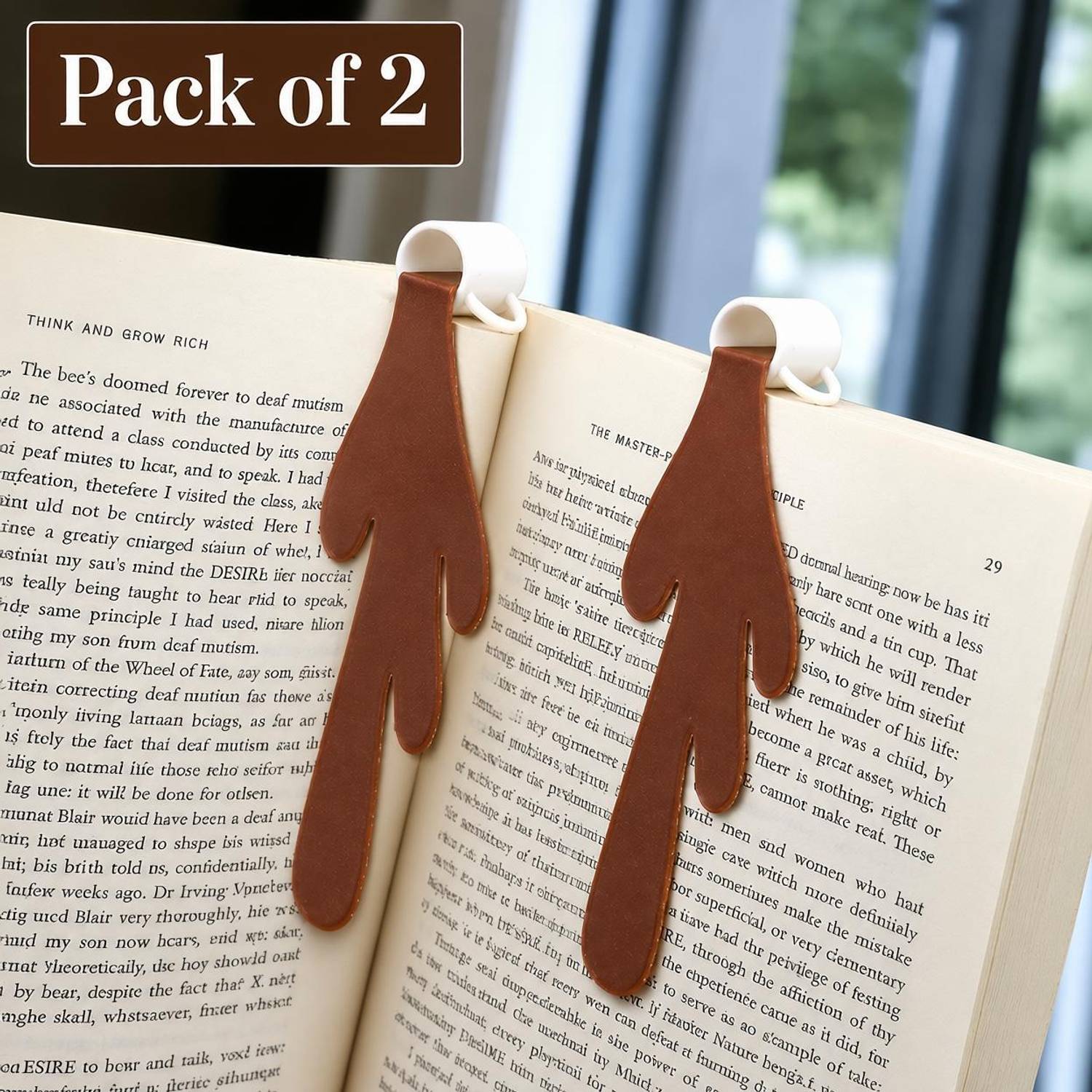 3df 3D printed Coffee Mug Bookmark For Book And Journals - Pack of 2 Plastic Bookmark