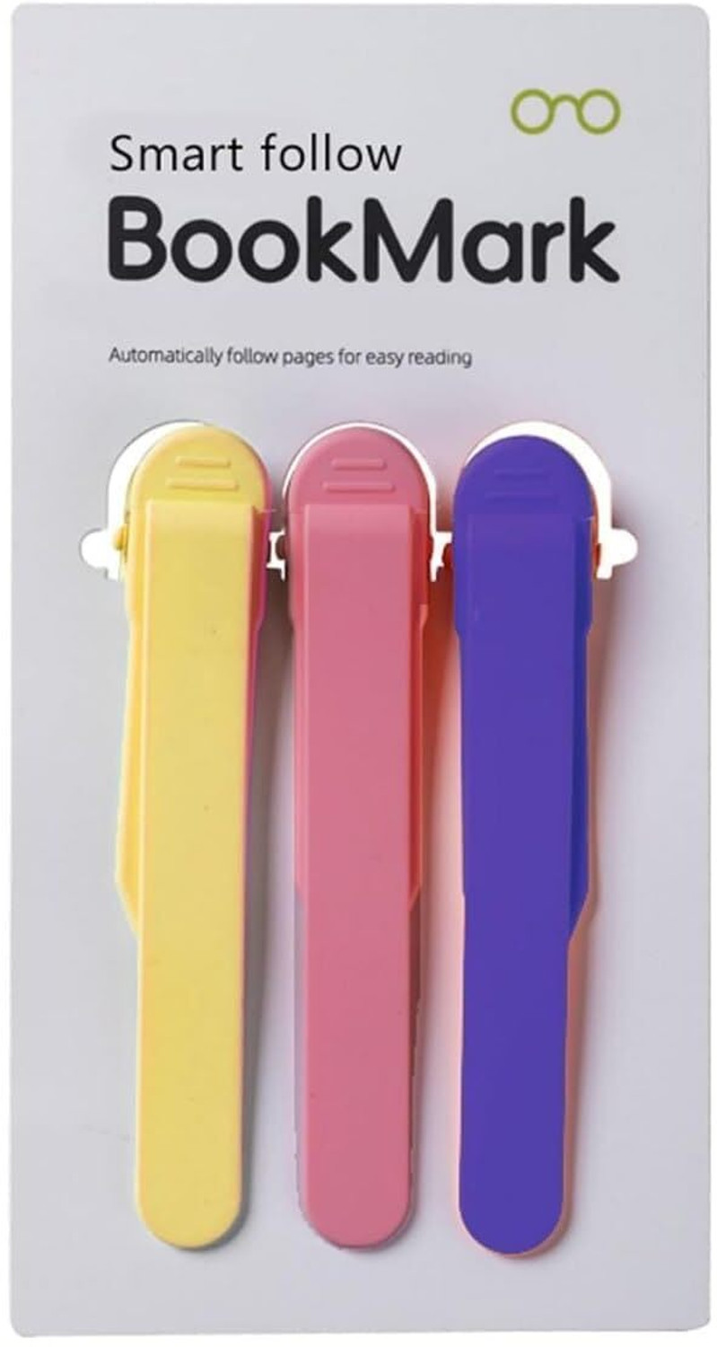 Image of JANKRUT book mark clips with sticky -3PSC Book Page Holder Markers Clip Bookmark