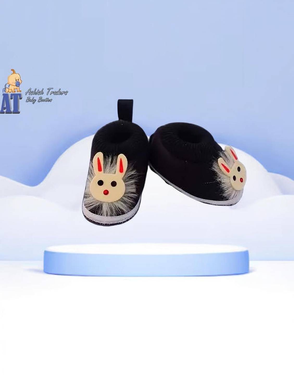ASHISH TRADERS SNS-GOL-BINDI- BLACK-SHOES Booties