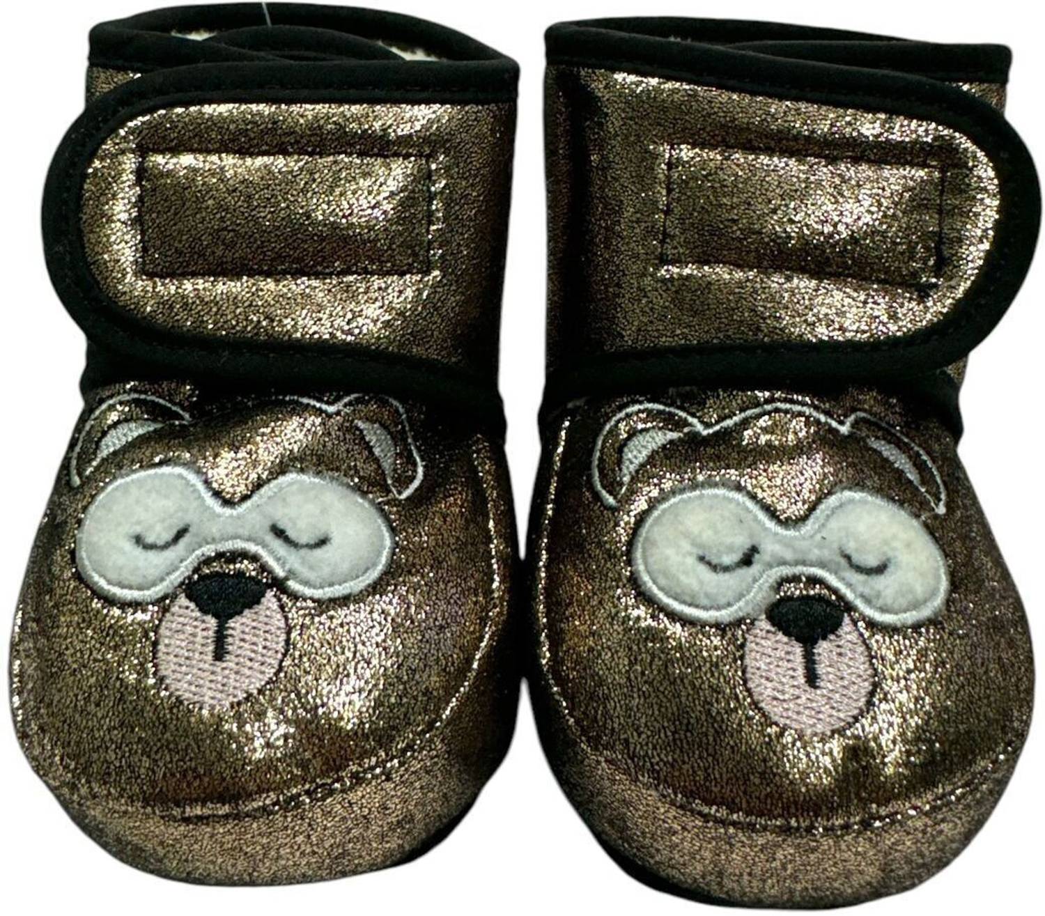 capznmore Unisex Sparkle Party Wear Warm Woolen Booties Soft, Cozy & Warm Infant Shoes Booties  (Toe to Heel Length - 12 cm, Gold)
