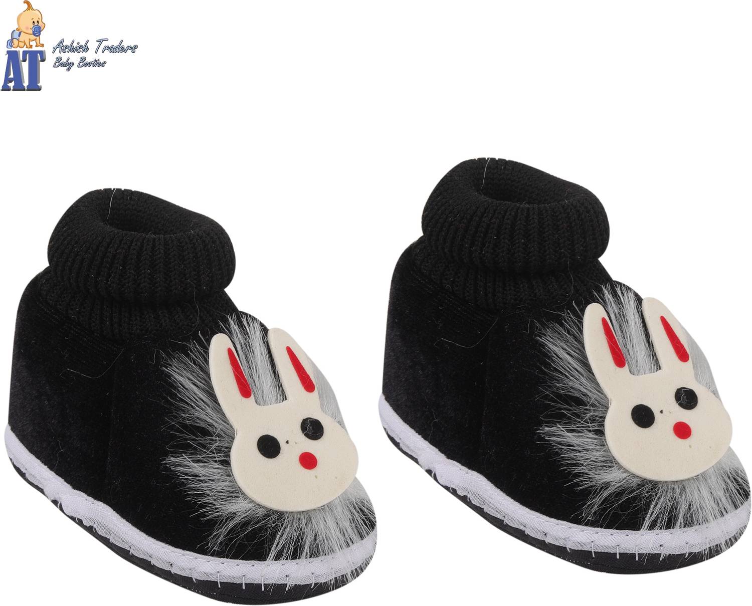 ASHISH TRADERS SNS-VELVET SHOES BLACK Booties