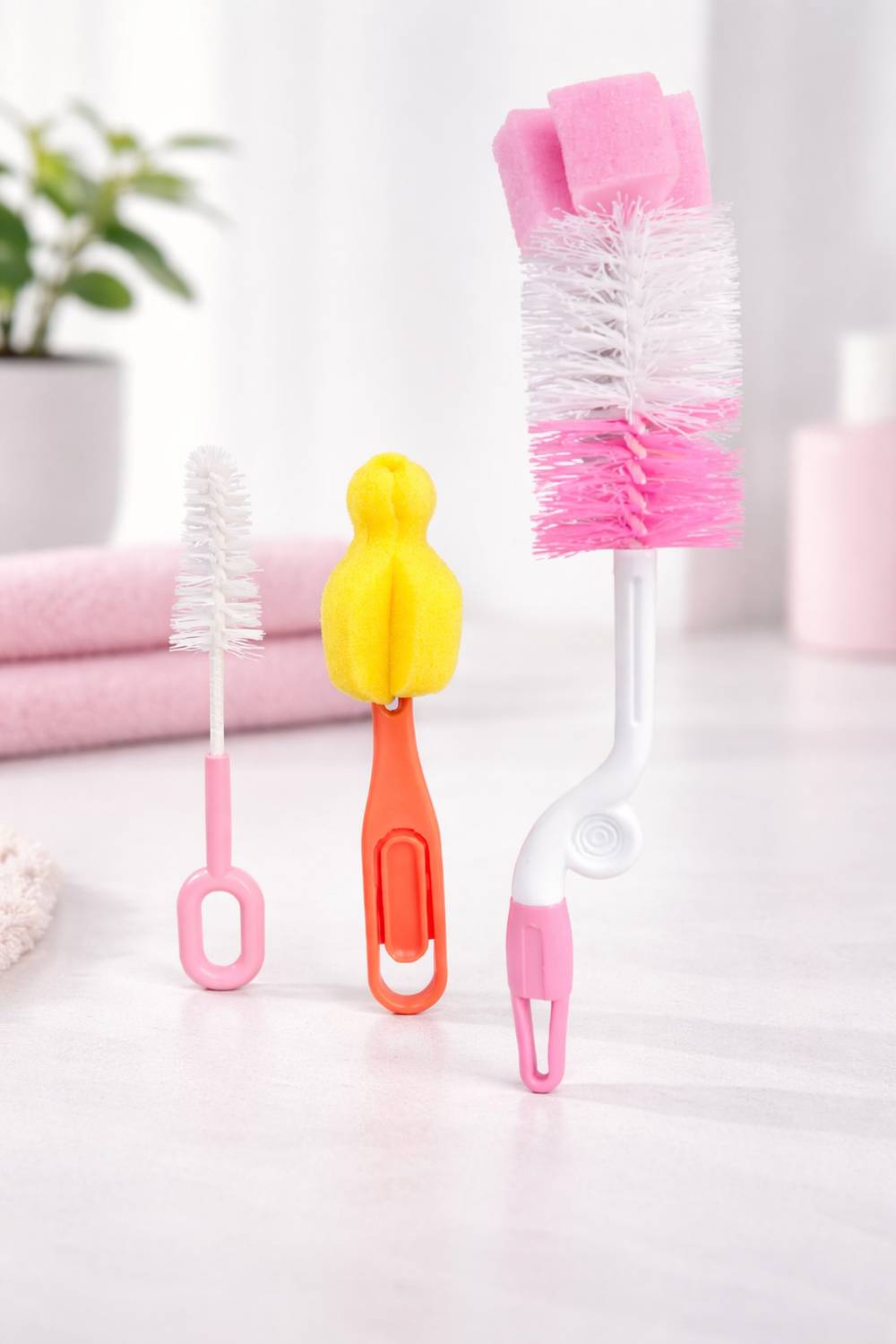 AWEJOY Baby Care 3-in-1 Bottle Cleaning Brush Set