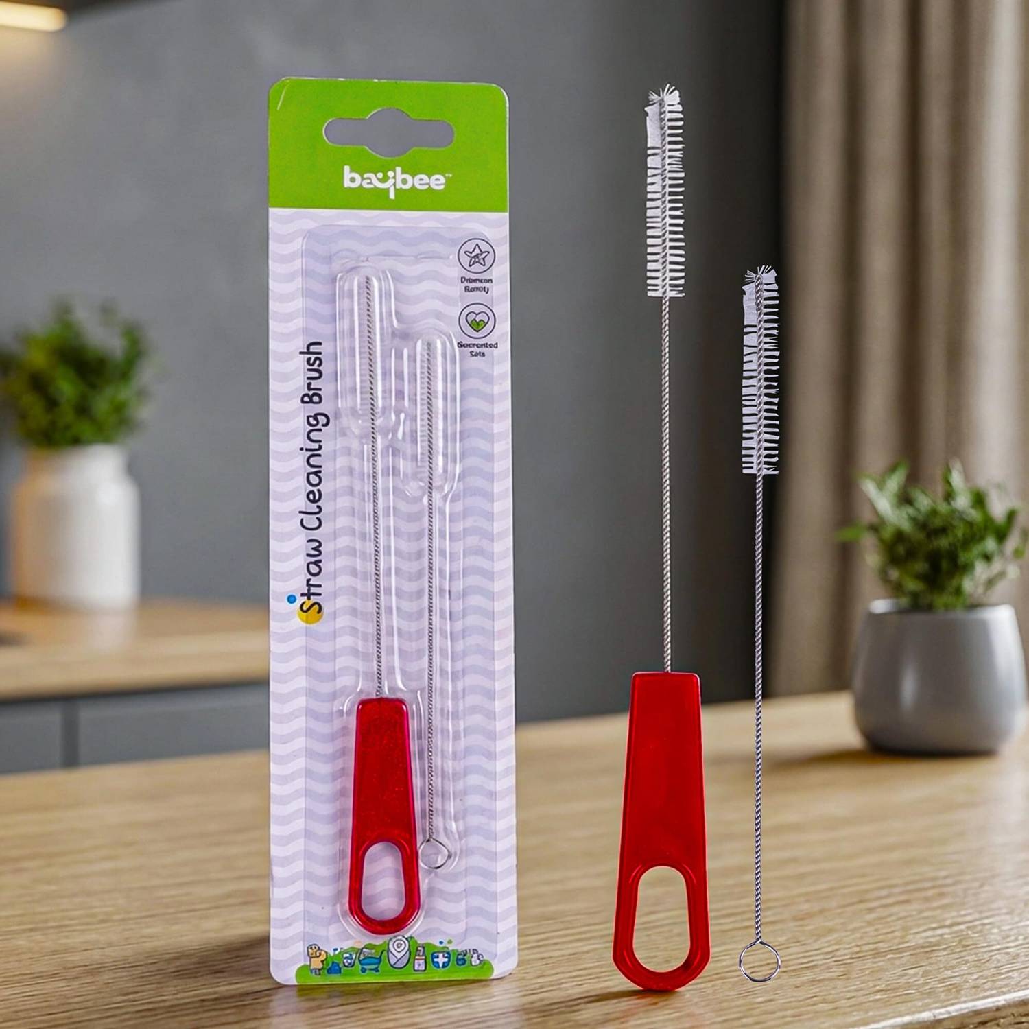 baybee Premium Straw Cleaning Brush Combo Cleaner Set Of 2-Pieces Rotation 360 Degrees