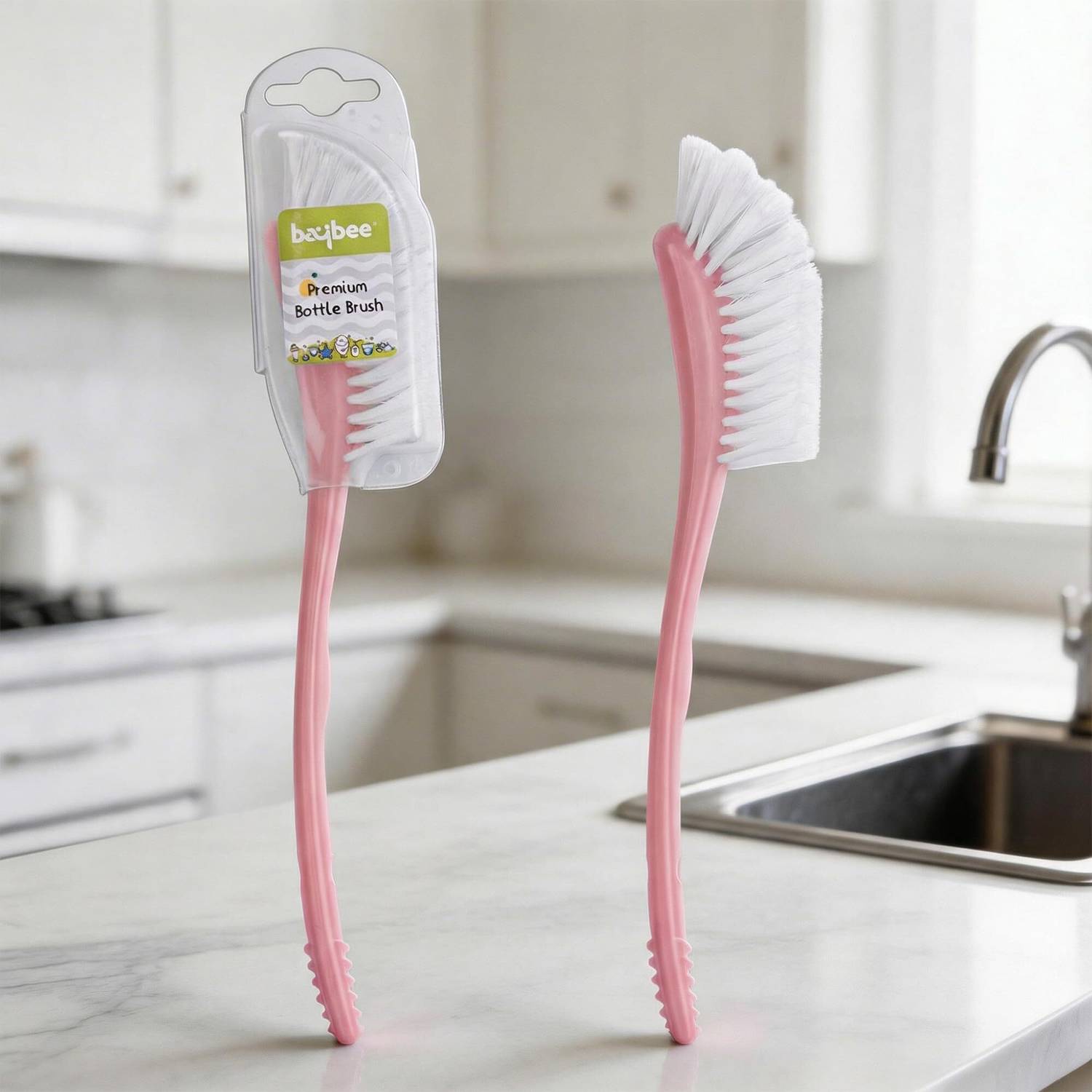 baybee 2 in 1 Premium Baby Feeding Bottle Cleaning Teat Brush Nipple Base Cleaner