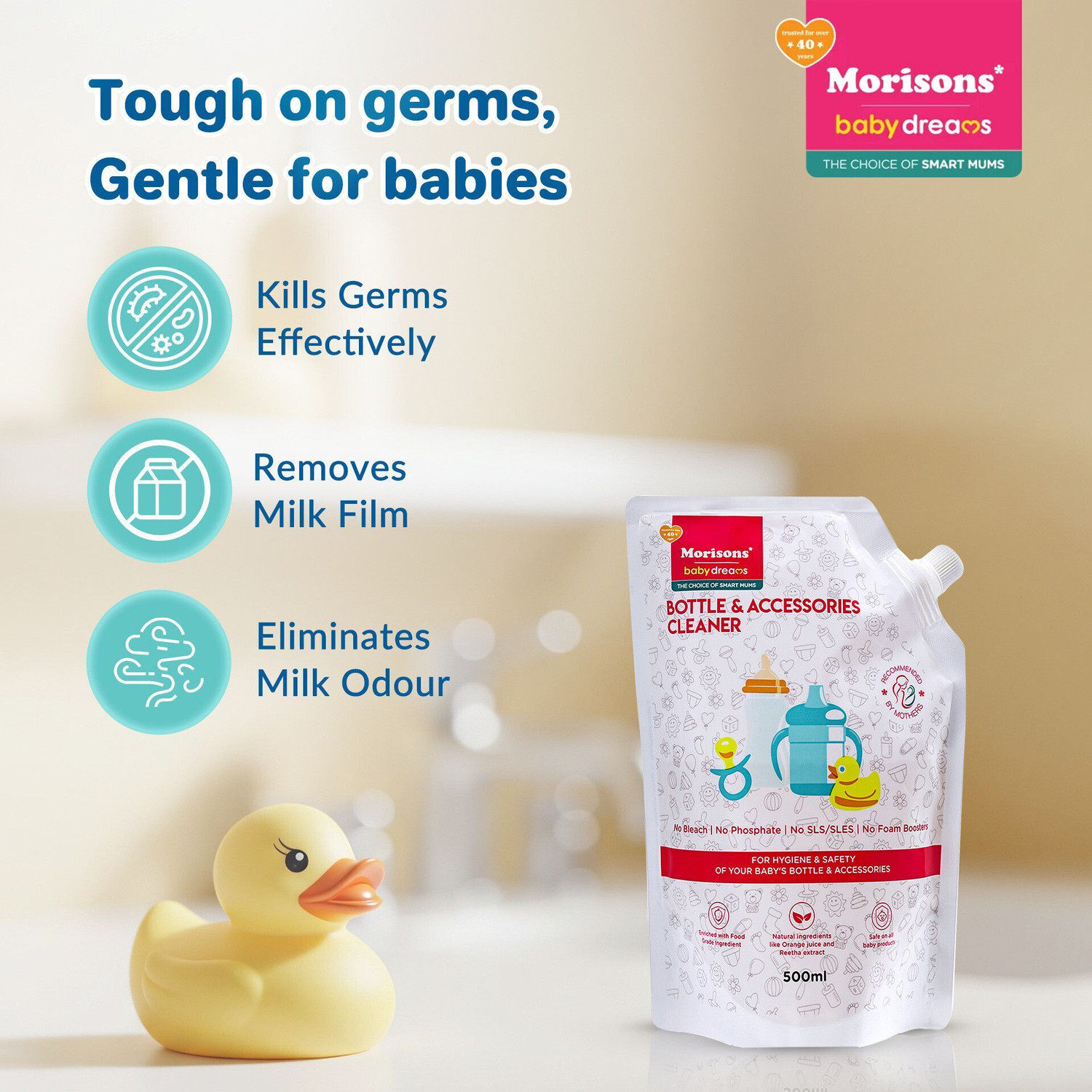 Image of Morisons Baby Dreams Bottle & Accessories Cleaner - Refill Pack 500ml
