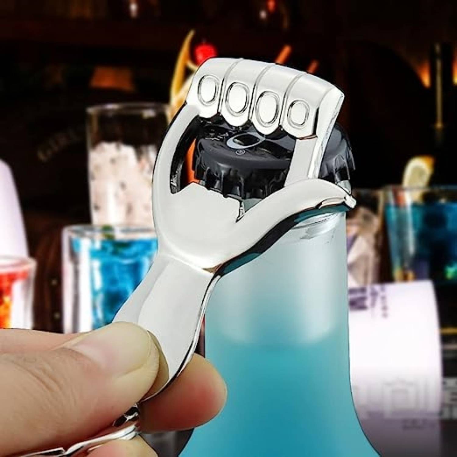 Trimurti Silver Stainless Bottle Opener with Keyring - Image 5