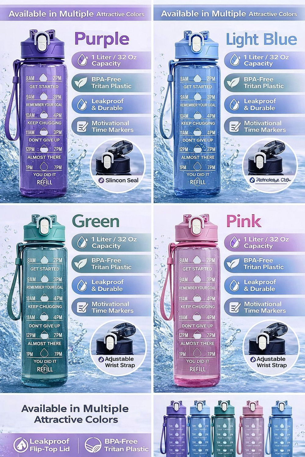 Image of Gupta Collection leak proof water bottle 1000 ml Plastic Bottle