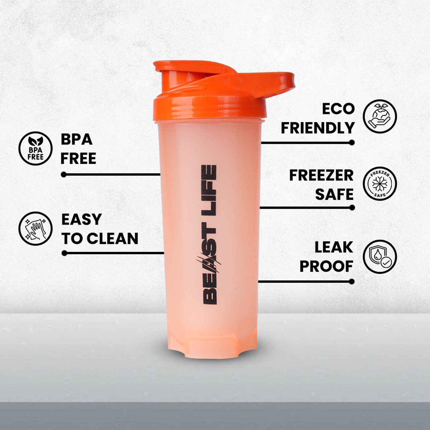 Image of BeastLife Classic Gym shaker 100% Leakproof protein shaker 750 ml Shaker 750 ml Plastic Shaker
