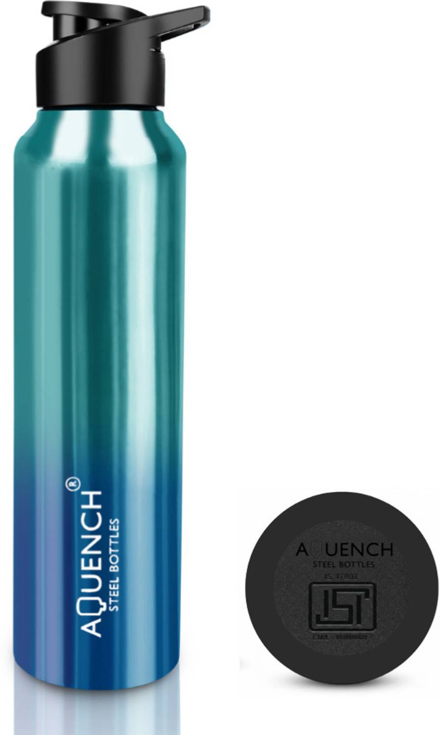 AQUENCH Lean Stainless Steel Water Bottle 1000ml Turquoise