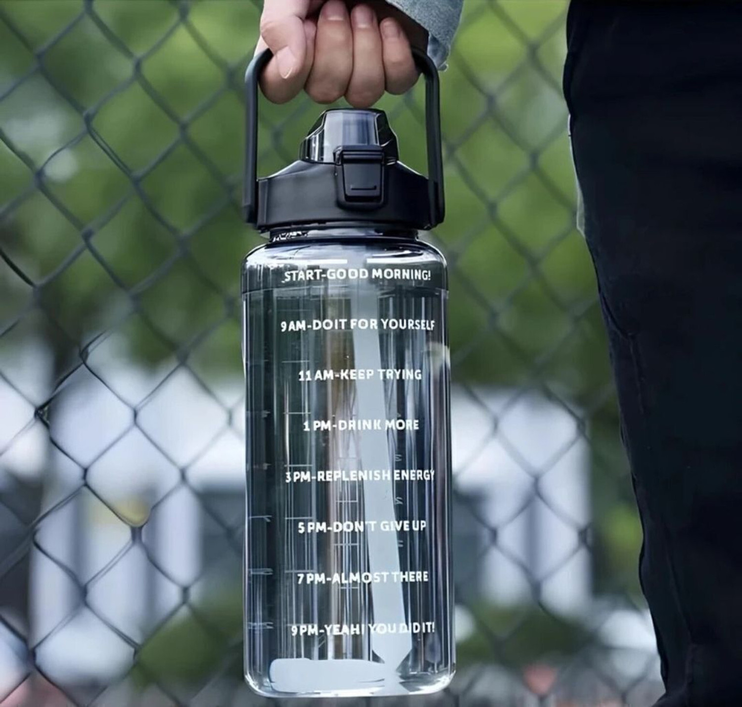 Image of EVERSTPLAST MOTIVATIONAL WATER BOTTLE - 2 LITER ( ANY COLOUR ) 2000 ml Plastic Bottle