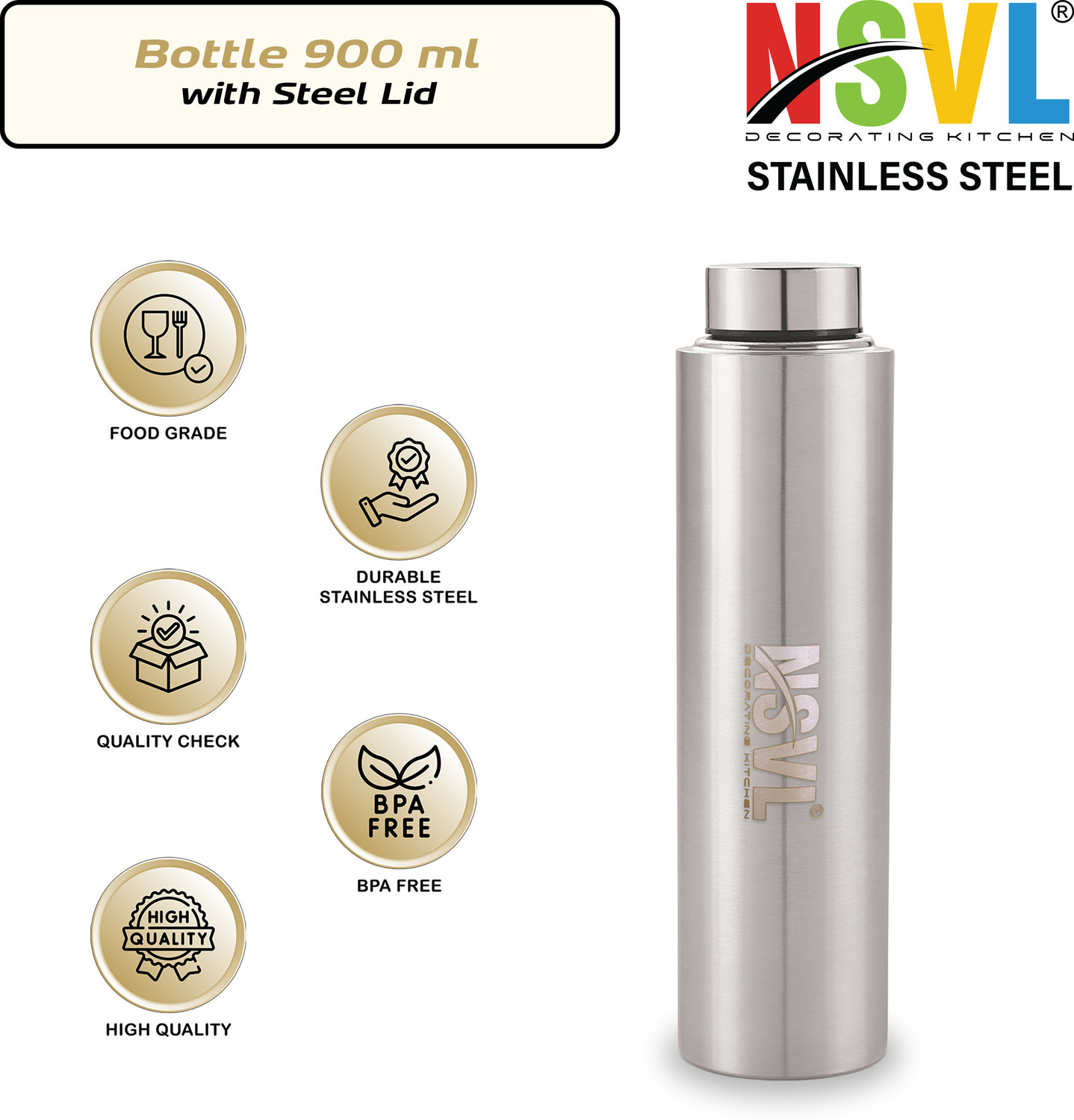 Image of NSVL 6 pcs ss bottle 1000 ml Stainless Steel Bottle