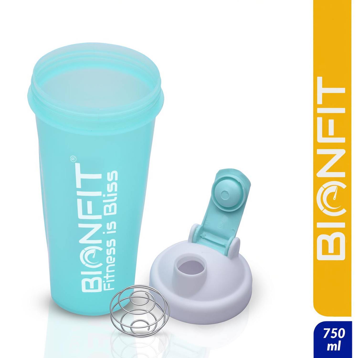 BIONFIT Shaker Gym Bottle for Protein Shake, Sports and Hiking Bottle, 100% Leak-Proof 700 ml Plastic Shaker