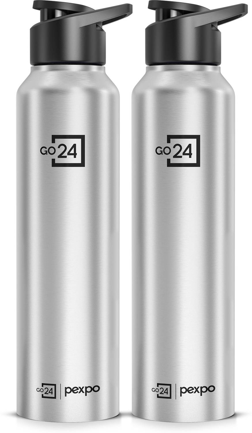 Go24 1000 ml Sports and Hiking Stainless Steel Water Bottle, Chromo 950 ml Stainless Steel Bottle