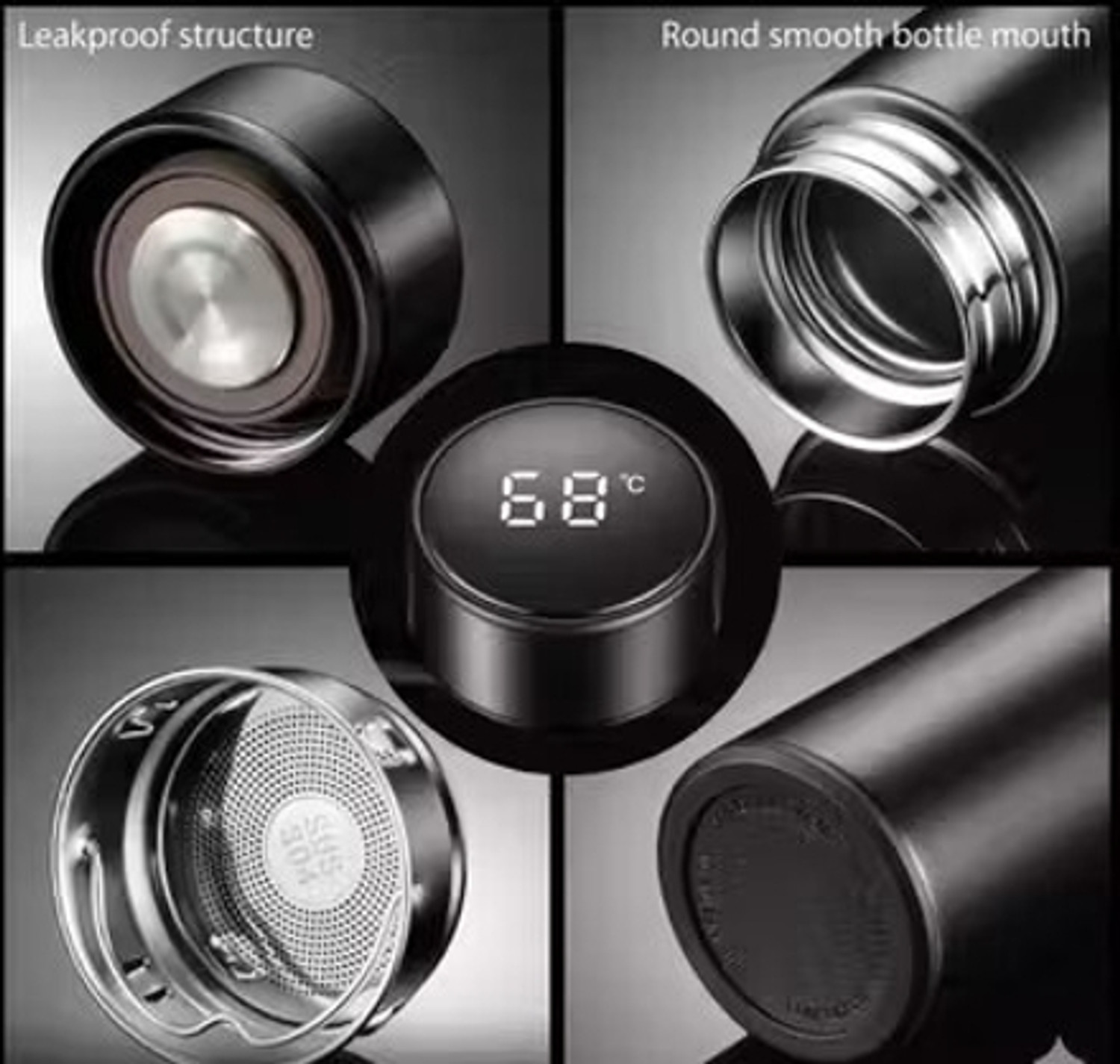 Image of Shambhu DISPLAY WATER BOTTLE WITH LED 0002 1000 ml Steel Bottle