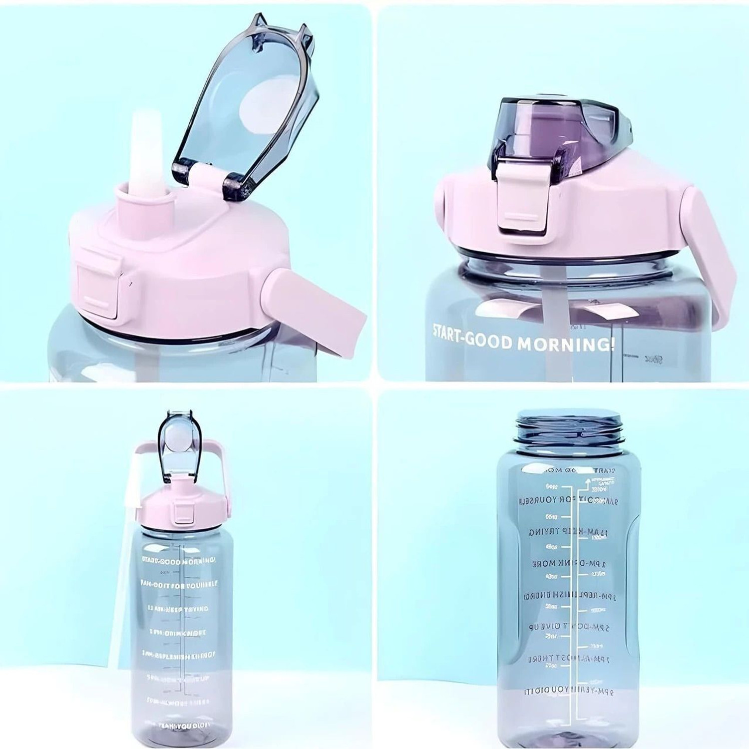 Image of ZyroHub 2 liter motivational water silicone bottle 2000 ml Plastic Bottle