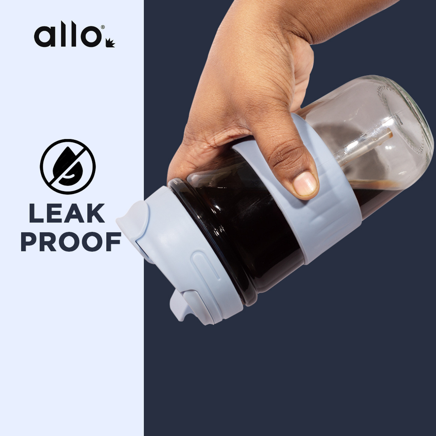 Image of Allo Tumbler With 2-in-1 Lid, Leakproof Coffee Mug Shaker For Office, Home, Travel 500 ml Glass Bottle