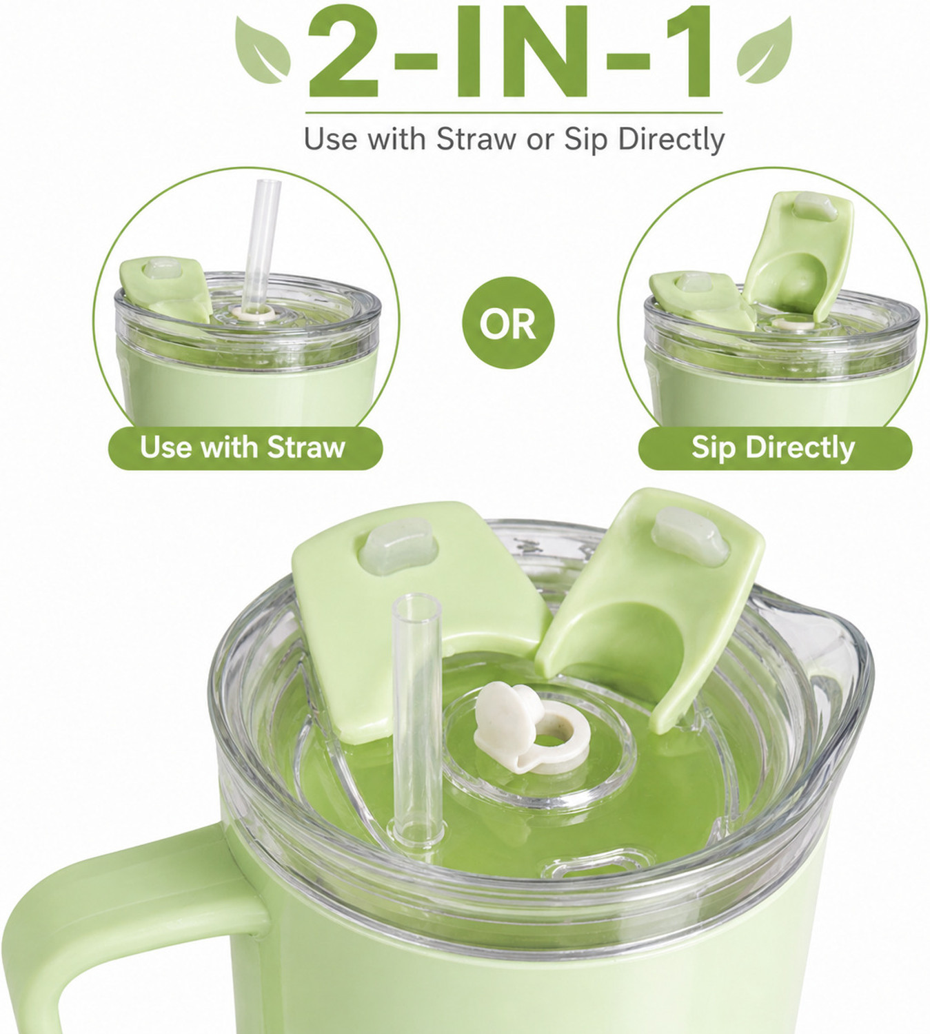 Image of AnvoraX Tumbler Bottle with Handle & Straw | Leakproof | Large Capacity 1800 ml Plastic Sipper