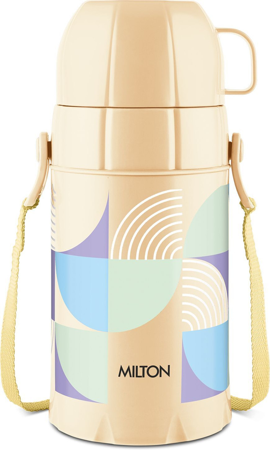 Image of MILTON Eiffel 500 Vacuum Insulated Thermos Flask, 480 Ml, 24 Hours Hot & Cold Beige 480 ml Plastic Flask