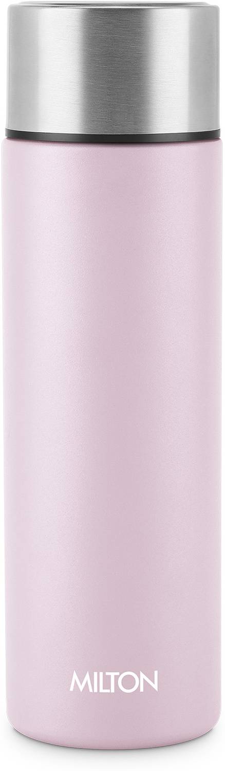 MILTON Glide 1000 Stainless Steel Single Walled Water Bottle, Light Pink, Leakproof 1000 ml Stainless Steel Bottle