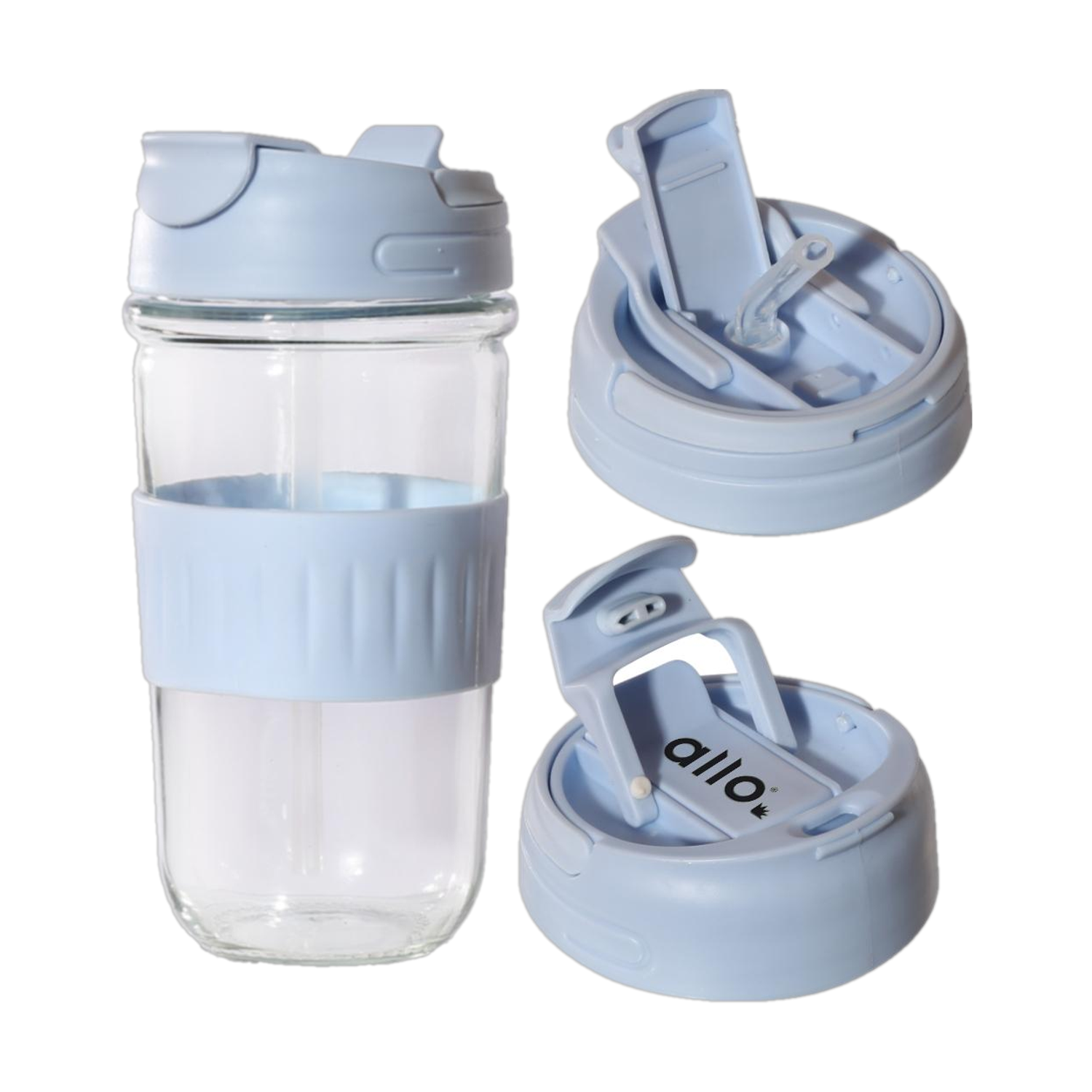 Image of Allo Tumbler With 2-in-1 Lid, Leakproof Coffee Mug Shaker For Office, Home, Travel 500 ml Glass Bottle