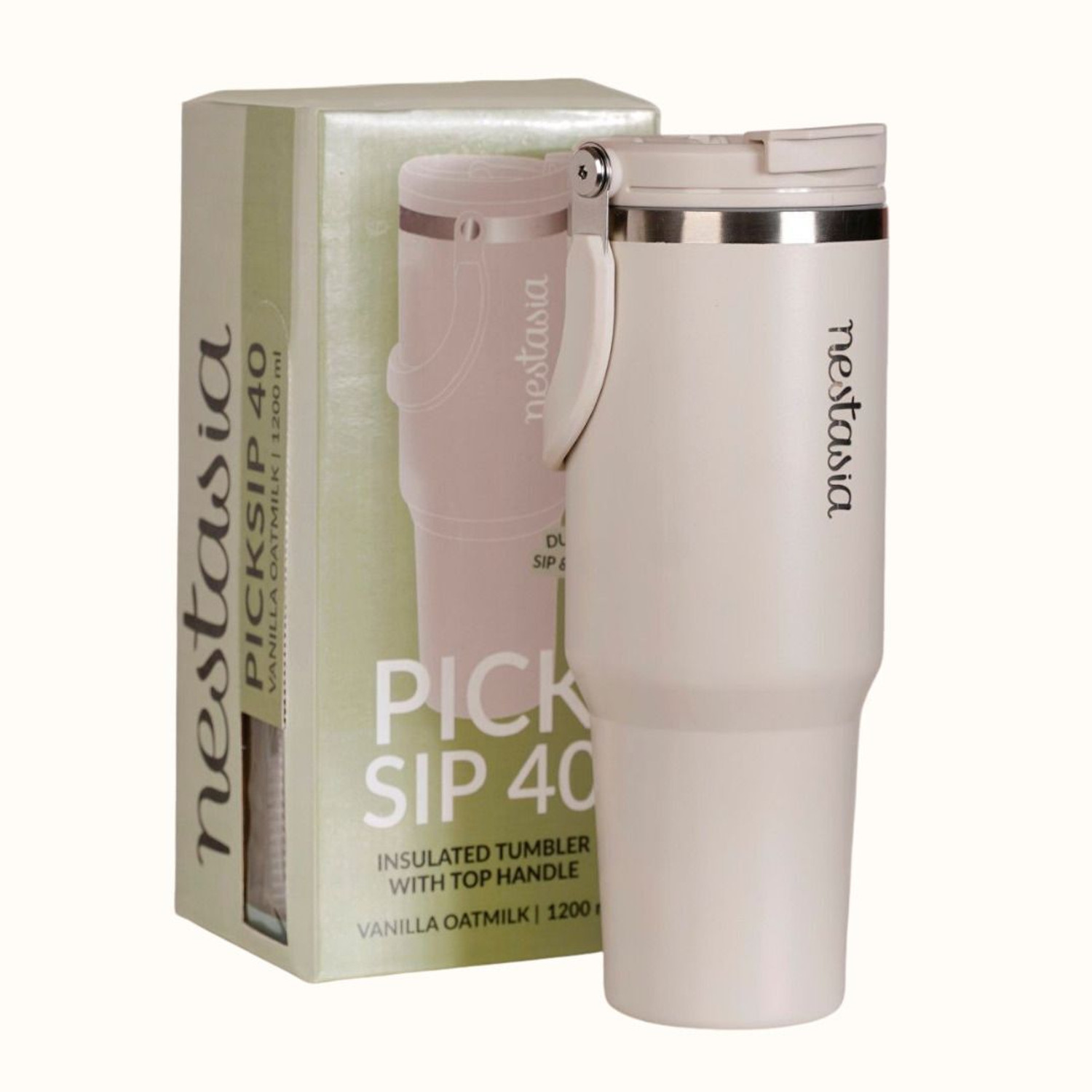Image of Nestasia PickSip 40 Insulated Tumbler Bottle With Top Handle 1200 ml Stainless Steel Bottle
