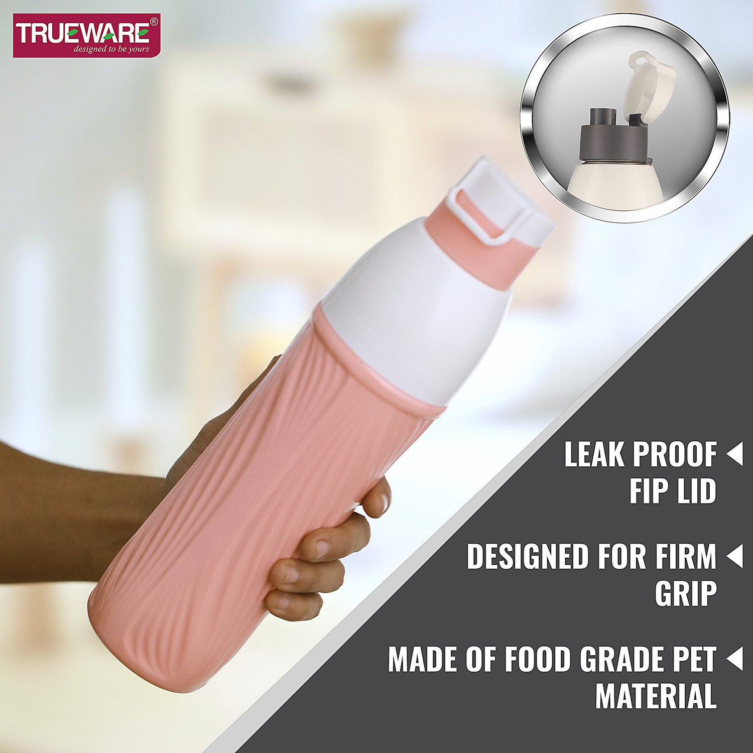 Image of Trueware Aqua Pure PU Insulated Plastic School, Office, Travel, Sports Water 600 ml Plastic Bottle