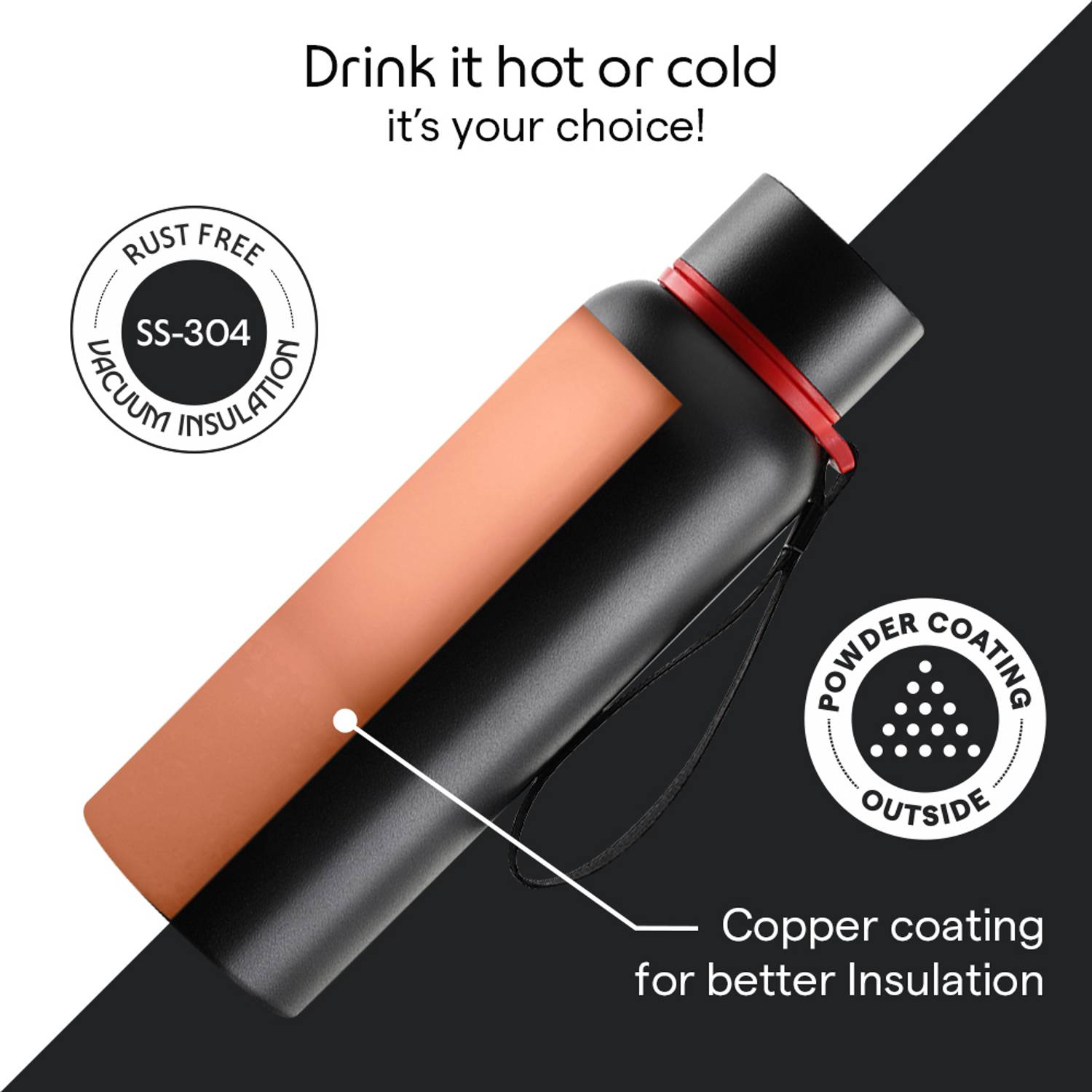 BOROSIL Trek 700ml Vacuum Insulated Water Bottle - Image 5