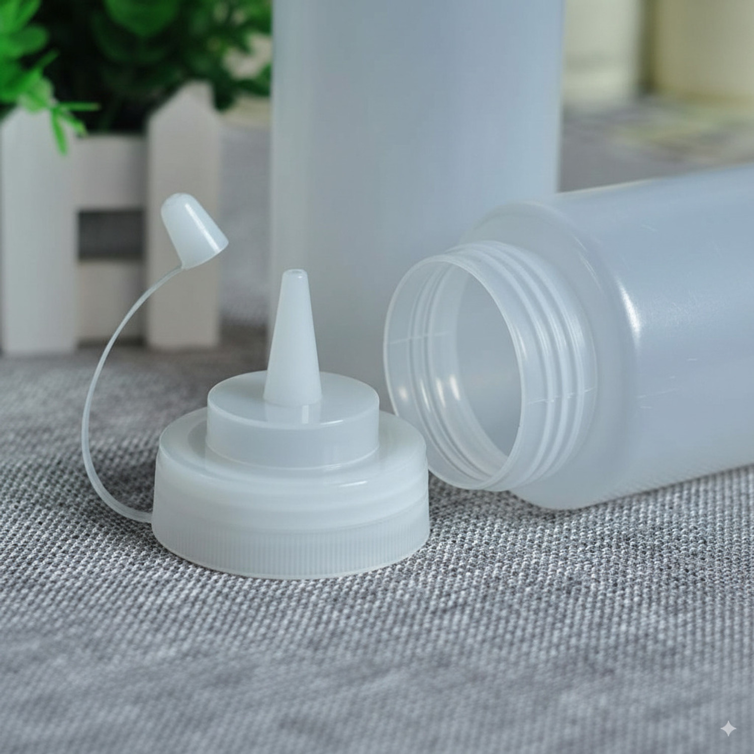 Image of DAOME Plastic Sauce Squirt Bottle Condiment Squeeze Bottles Ketchup Dispenser 650 ml Plastic Bottle (Pack of 3, Multicolor)