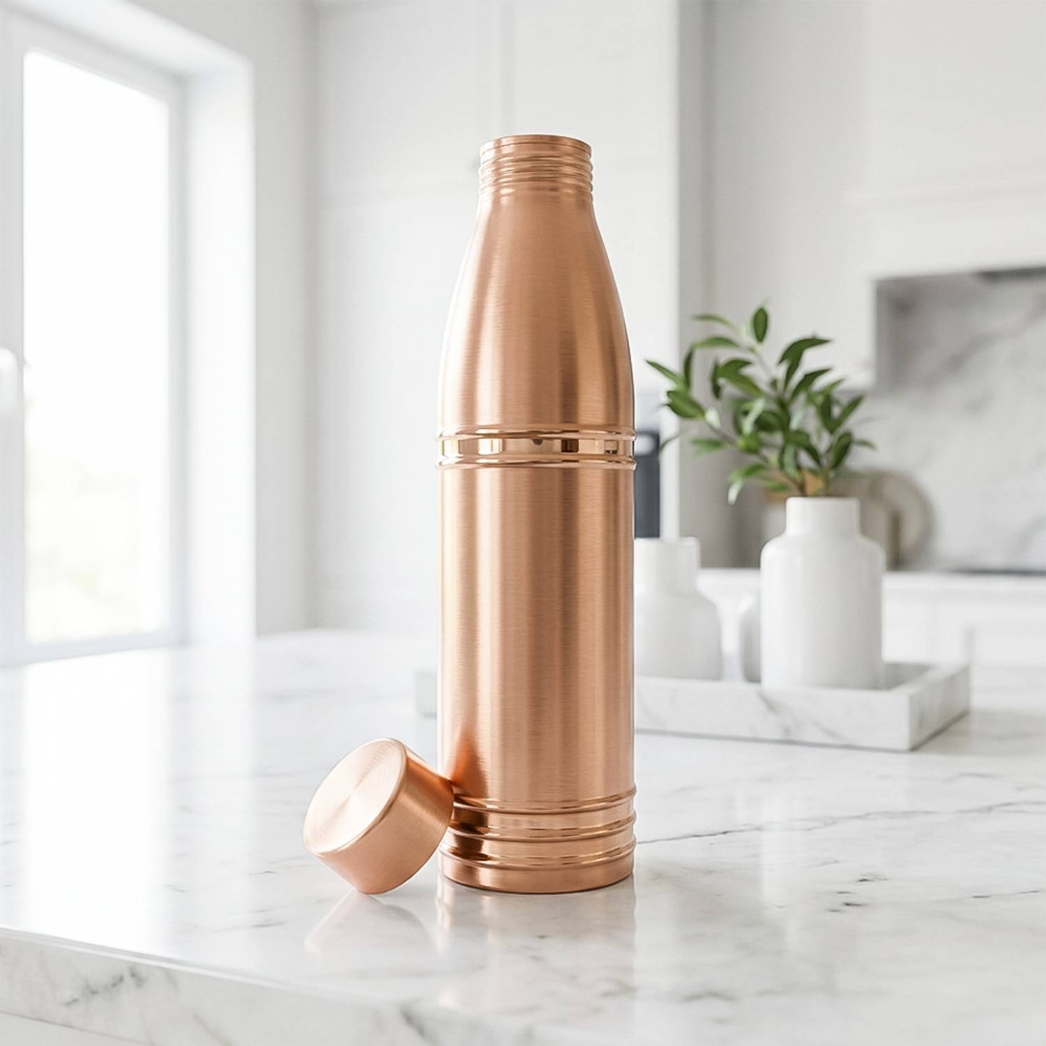 Inddiora 1 Litre Pure Copper Water Bottle - Image 2