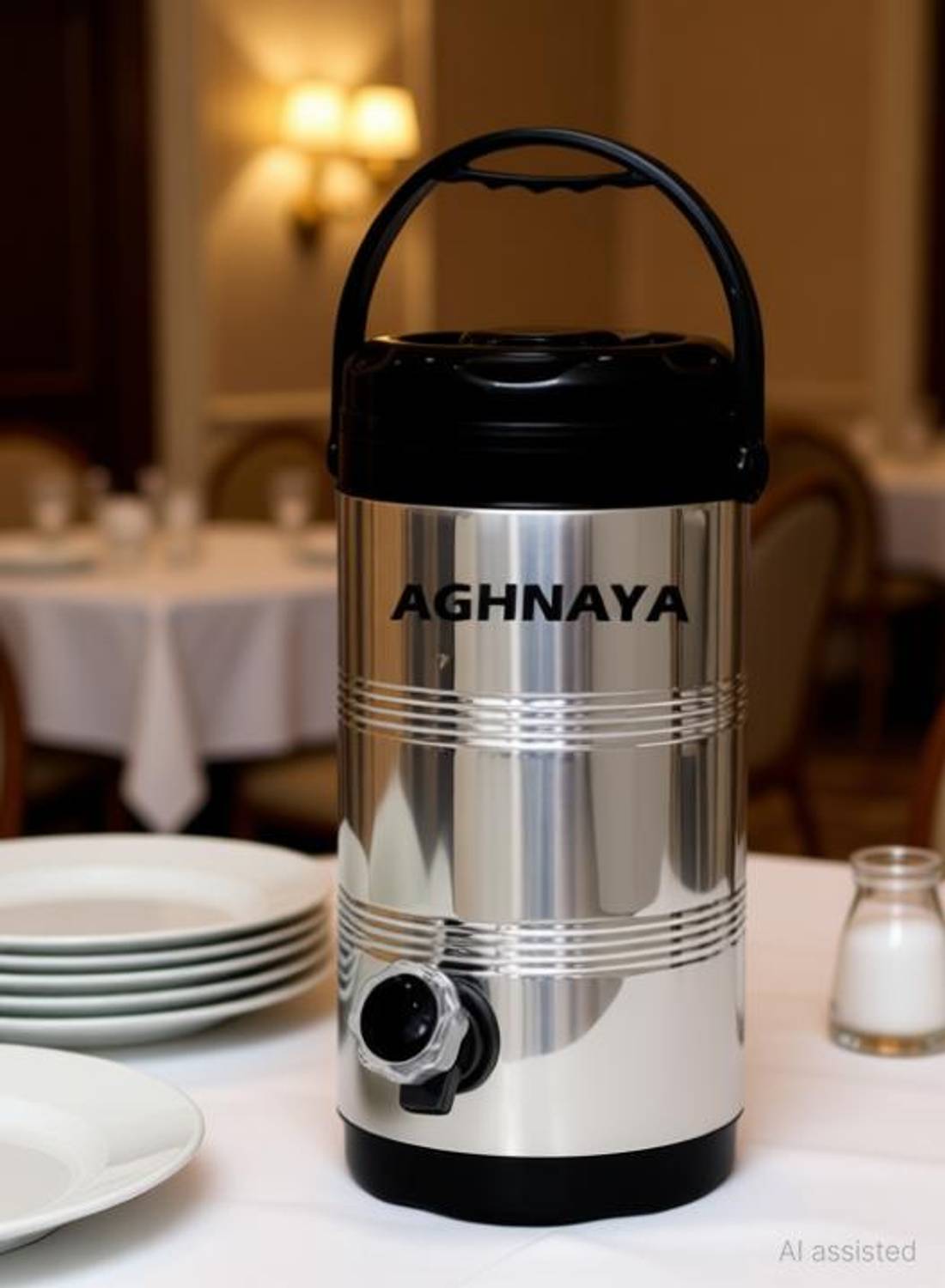 AGHNAYA Thermosteel Stainless steel water Jug 5 liter Insulated Dispenser With lid 5000 ml Steel Flask