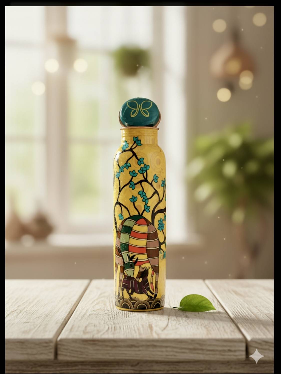 Kalkikalakar COW PRINT PURE COPPER BOTTLE 950ML 950 ml Copper