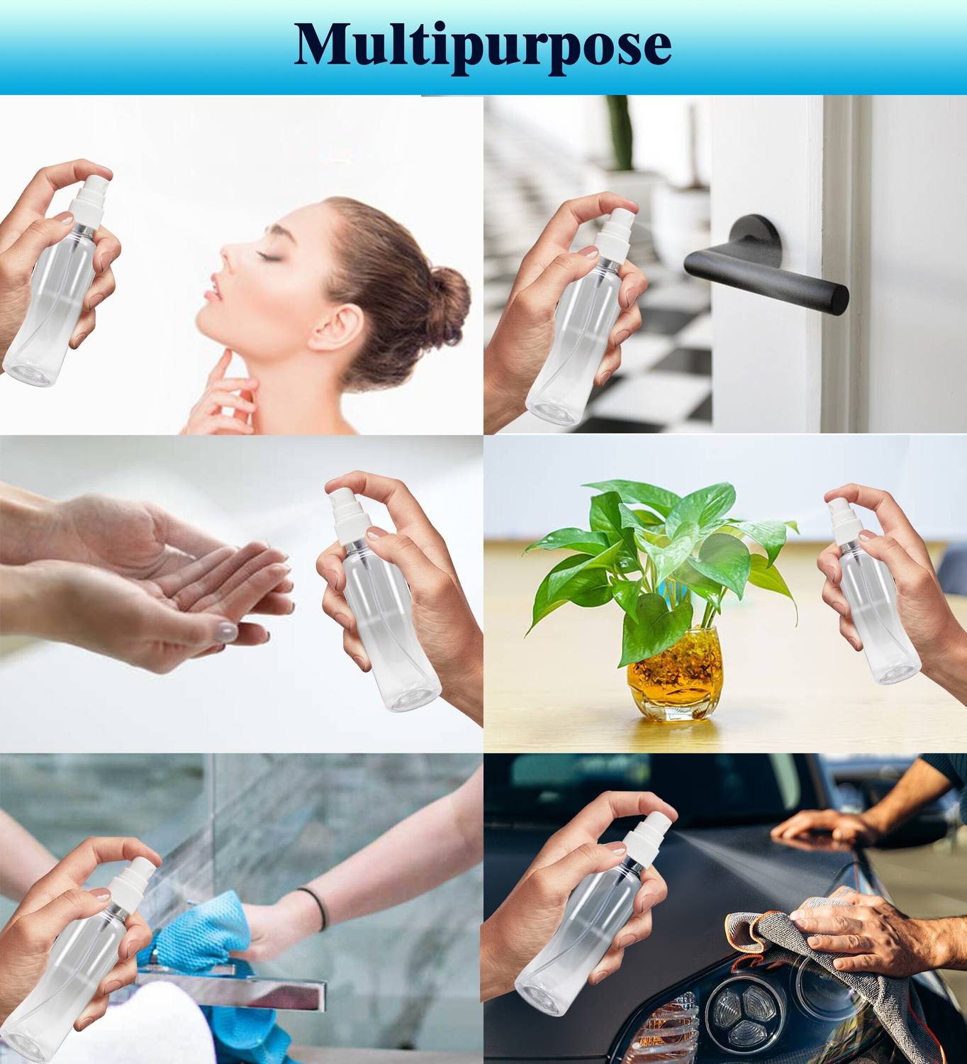 Transparent Empty Reusable FineMist SprayBottle with DustCap 070 100 ml Glass Spray Bottle - Image 2