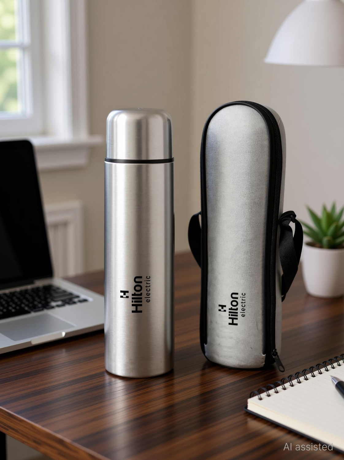Image of HILTON Stainless Steel Vacuum Insulated Flask, 24hrs. Hot & Cold Thermos, BPA-Free 1000 ml Stainless Steel Flask