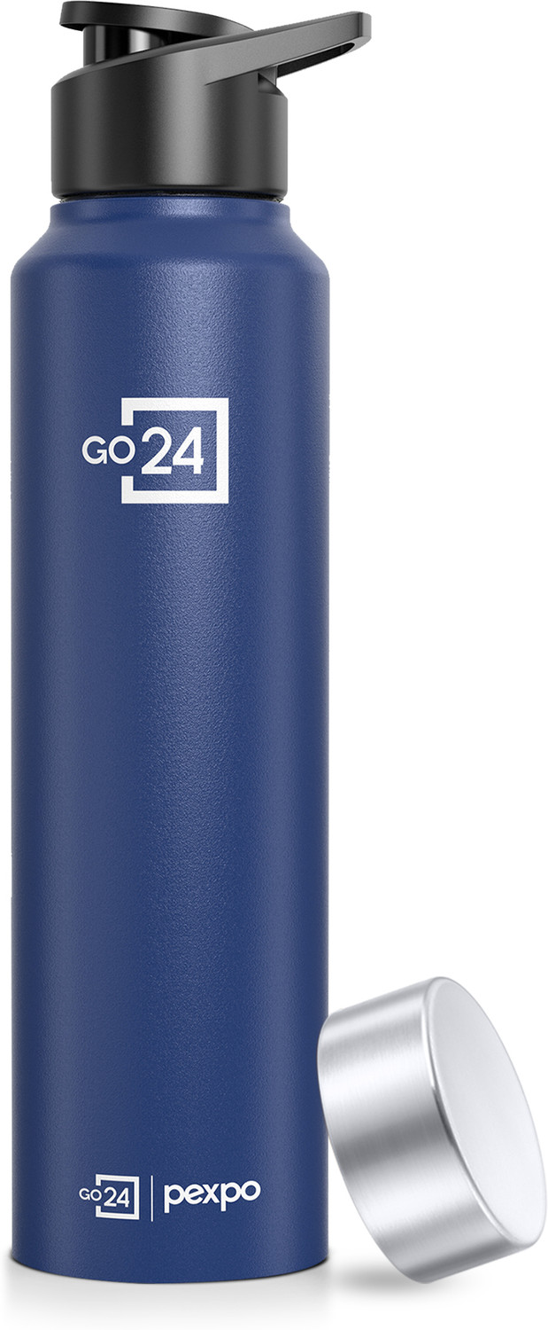 Image of Go24 Sports & Fridge Stainless Steel Bottle,Chromo-Xtreme With Steel & Sipper Cap 950 ml Steel Bottle (Pack of 1, Blue)