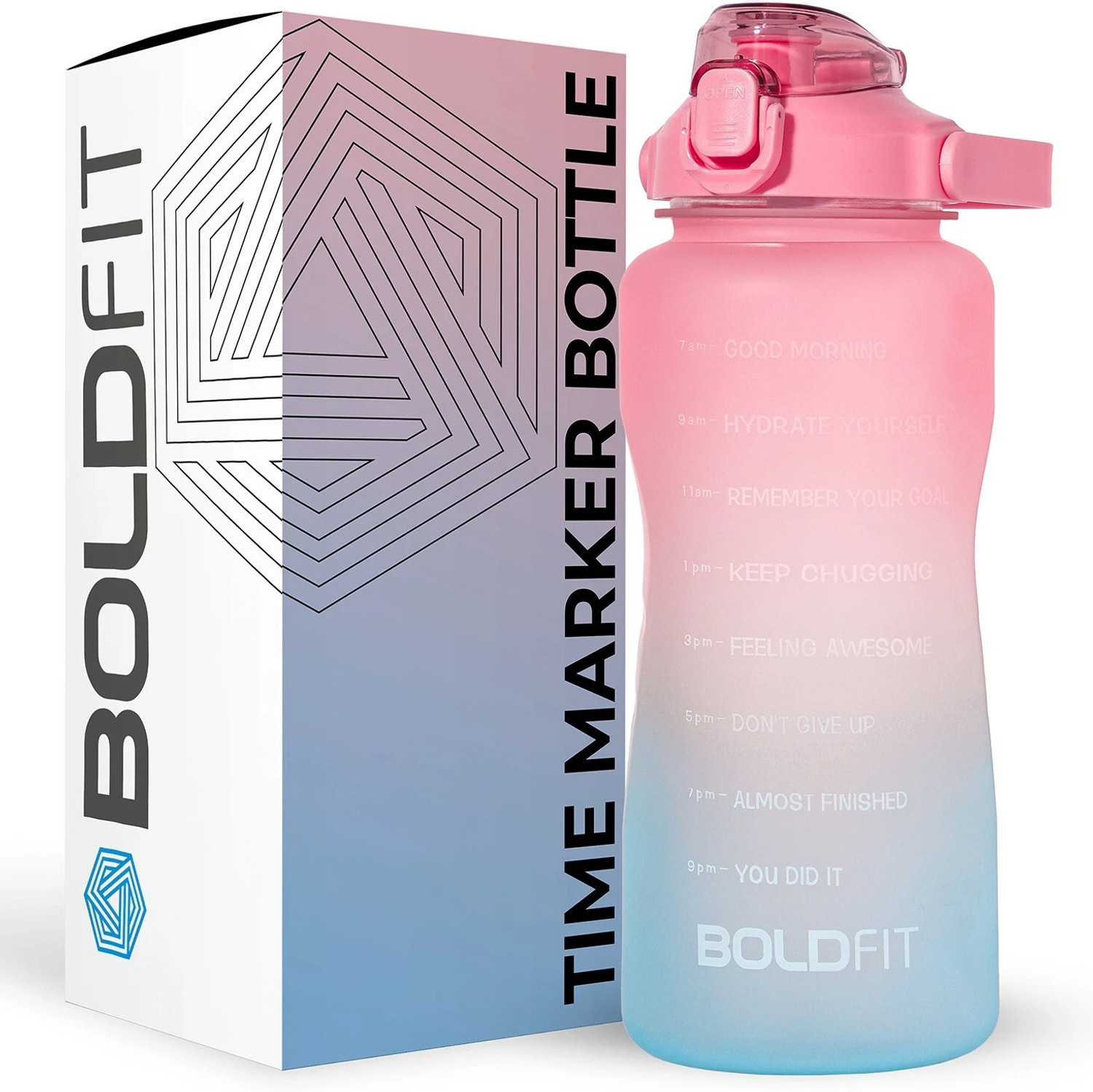 Image of BOLDFIT Gallon Bottle Gallon Water Bottle Gym Water Bottle For Men & Women Sports Bottle 2000 ml Plastic Shaker