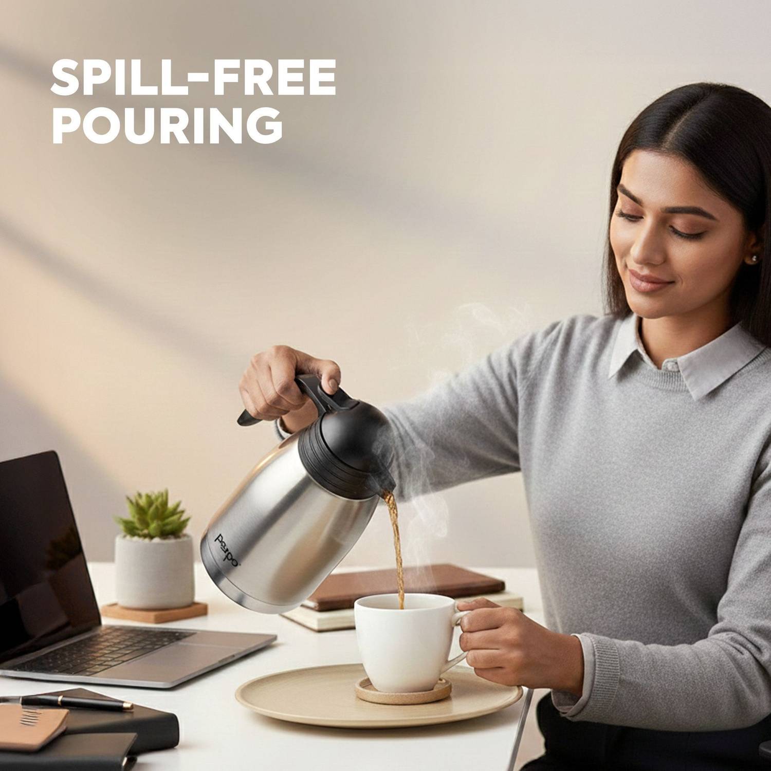 pexpo Stainless Steel Vacuum Insulated Cosmo Carafe, Hot and Cold