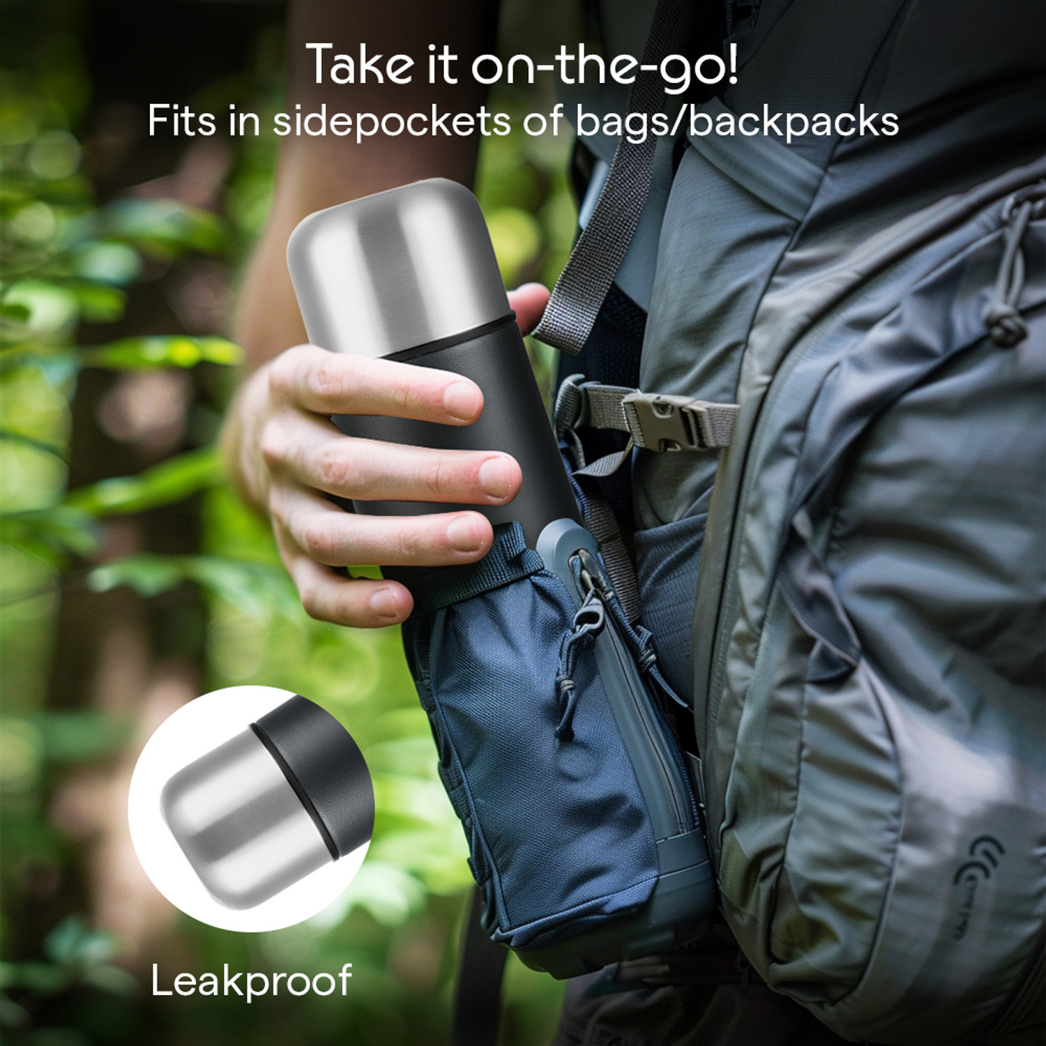 Image of BOROSIL 24 Hours Hot & Cold Thermo Double Wall Vaccum Insulated Steel Flask Bottle 1000 ml Steel Flask