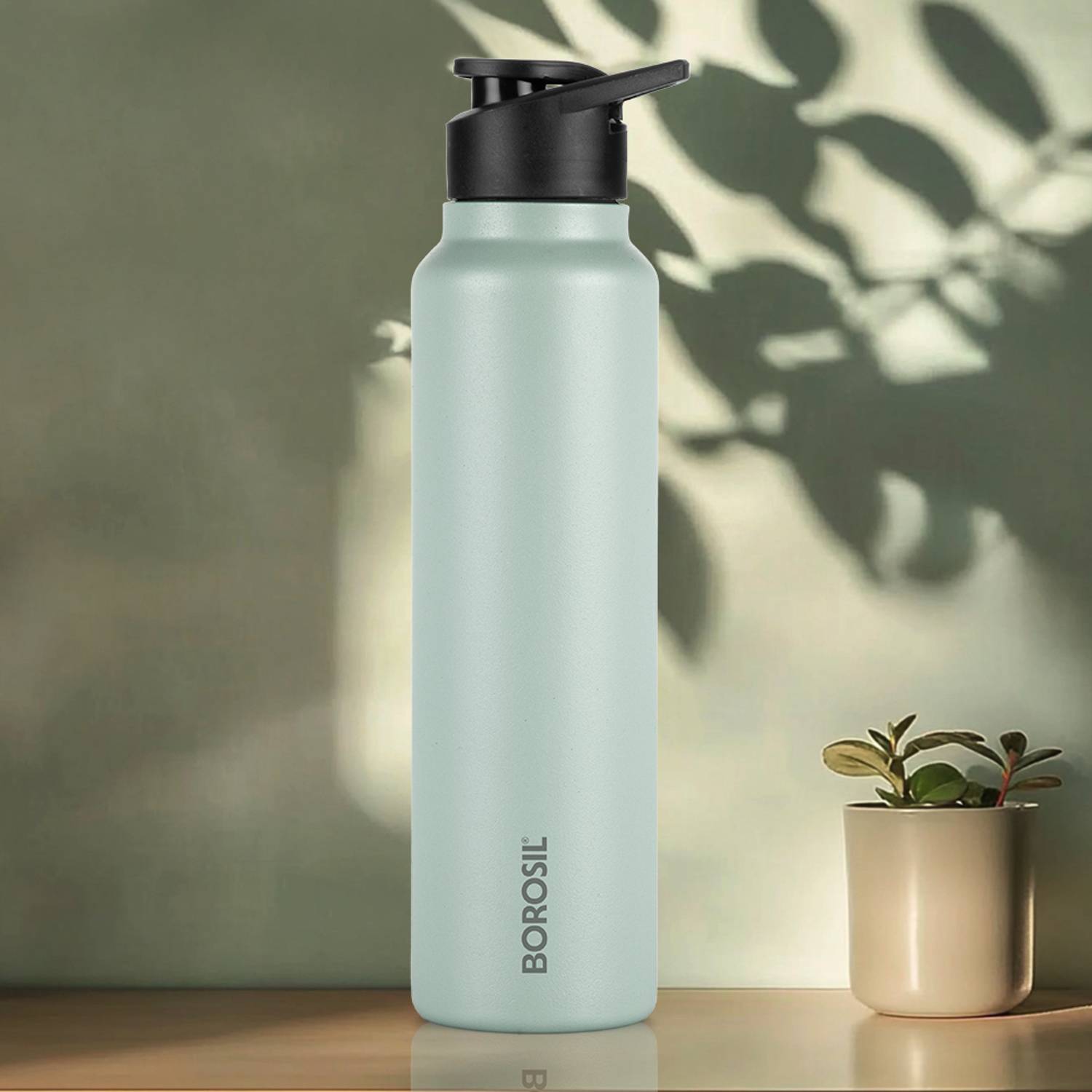 BOROSIL 840ml Sipfresh Mint Single Wall Water Bottle for Office, School, College & Gym 840 ml Steel Bottle