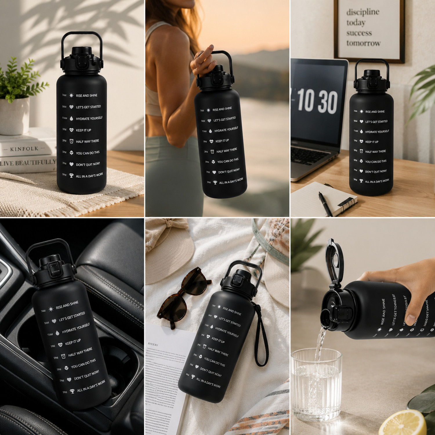 Image of Unisky Motivational Leak Proof 3000 ml Plastic Bottle