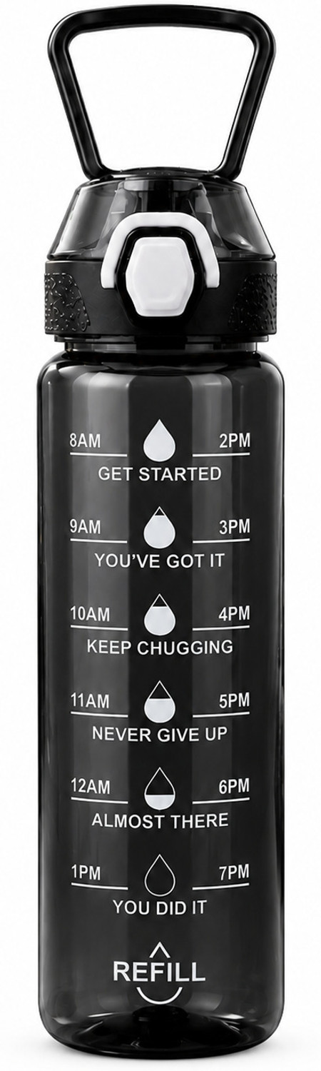 Image of kitchkart Motivational Water Bottle for Gym, Office & Travel 980 ml Plastic Bottle