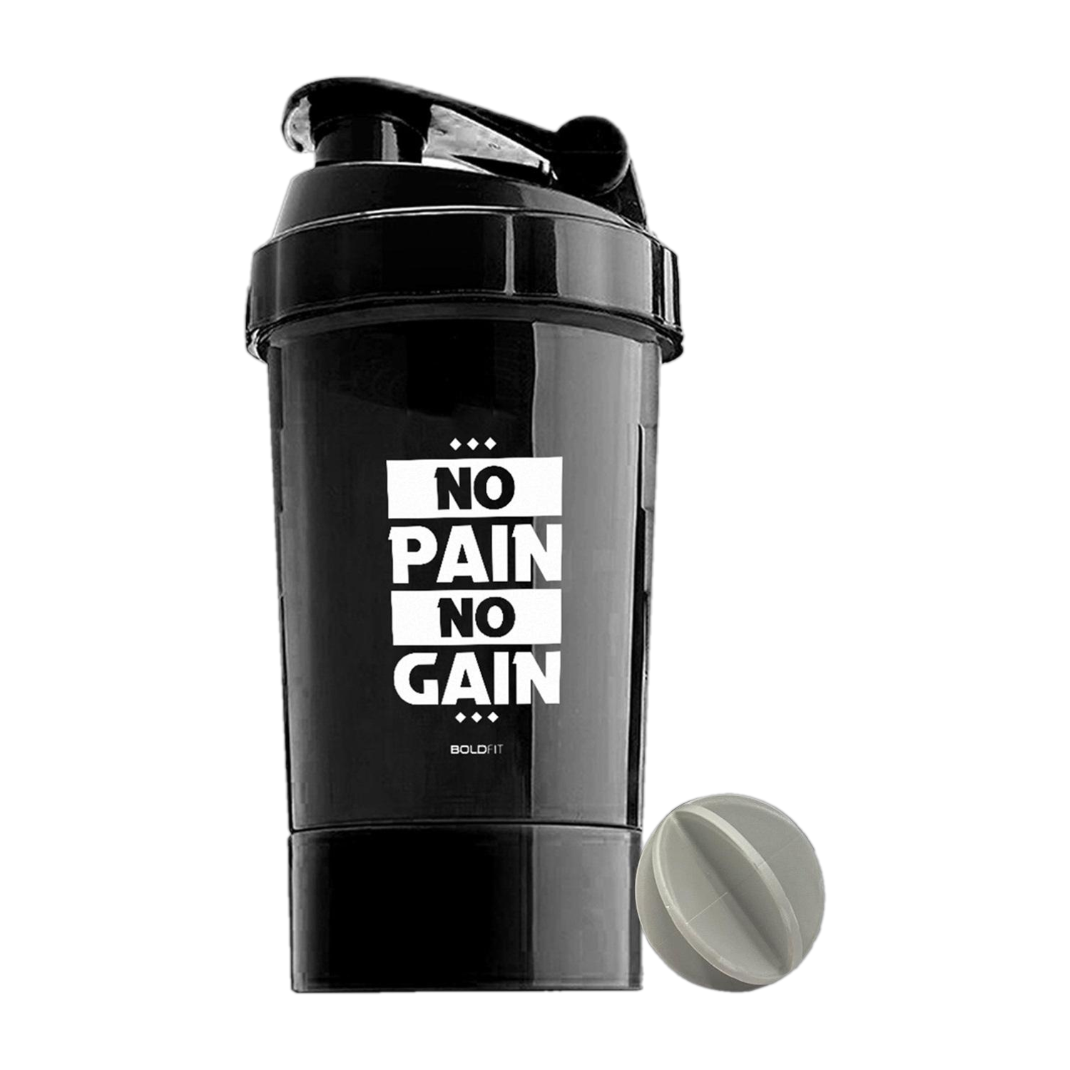 BOLDFIT Shaker Bottles For Protein Gym Sipper Bottle With Compartments Men Women 500 ml Plastic Shaker