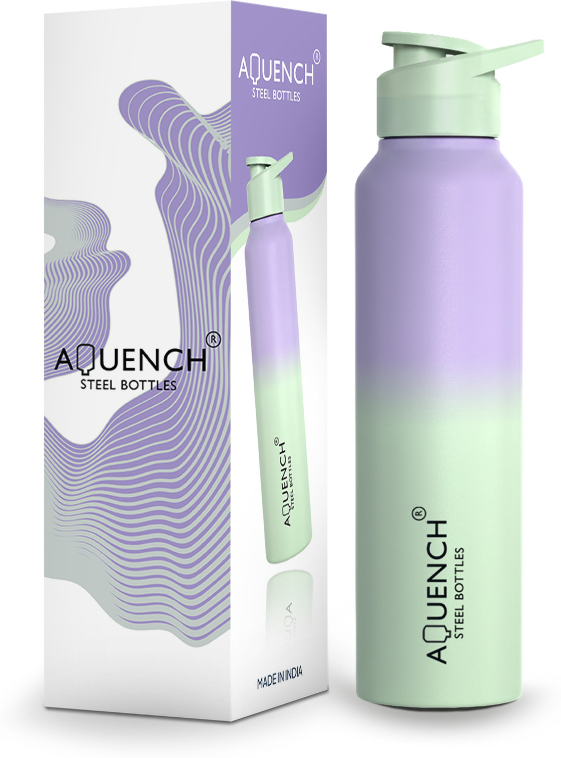 Image of AQUENCH Lean 1 Litre Dual Color Stainless Steel Water Bottle for Travel|Sports|Gym|Yoga 1000 ml Steel Bottle
