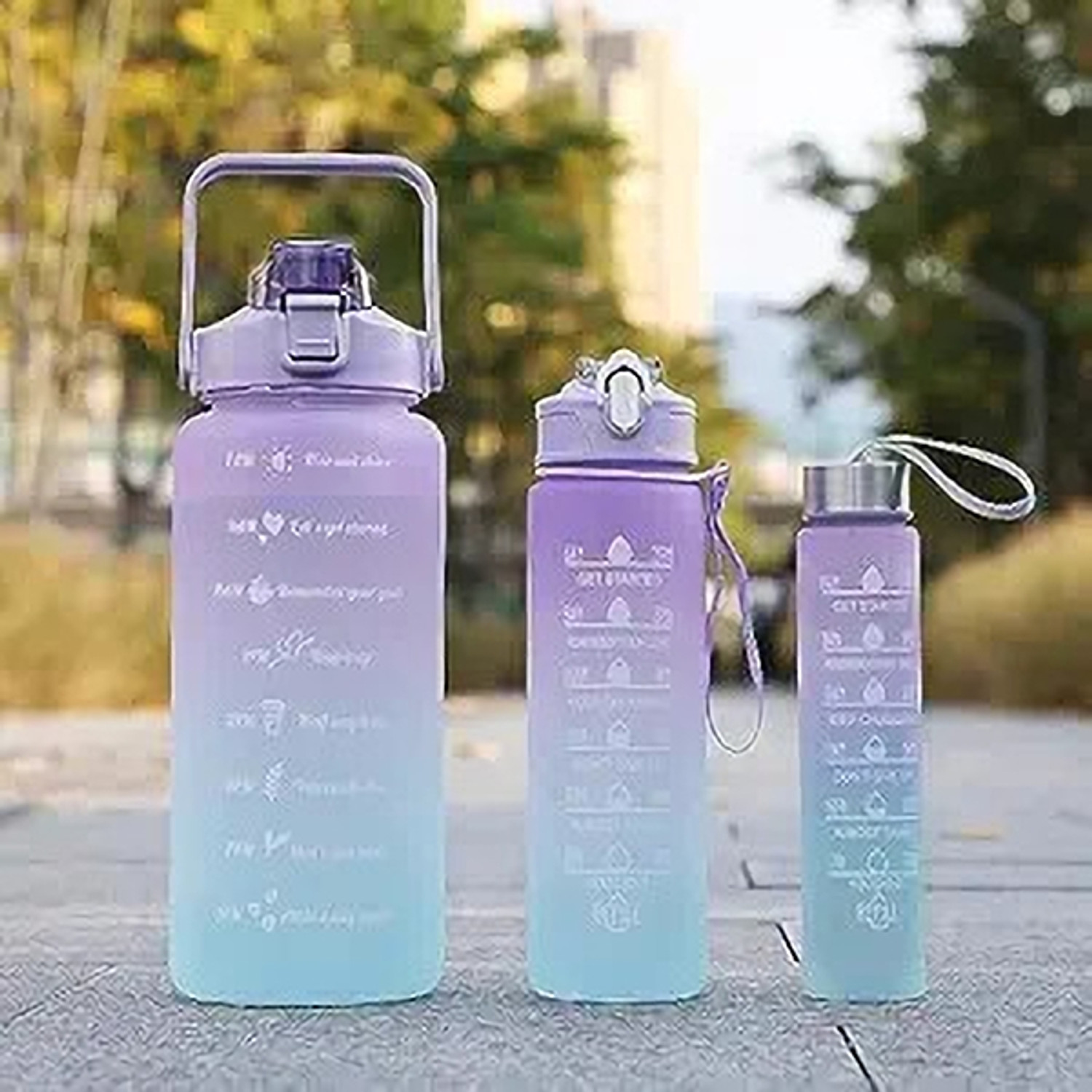 Image of PRIMENEEDZ BPA Free Pack of 3 Water Bottle with Sticker & Straw for Kids|Adults|Gym|Travel| 2000 ml Plastic Bottle