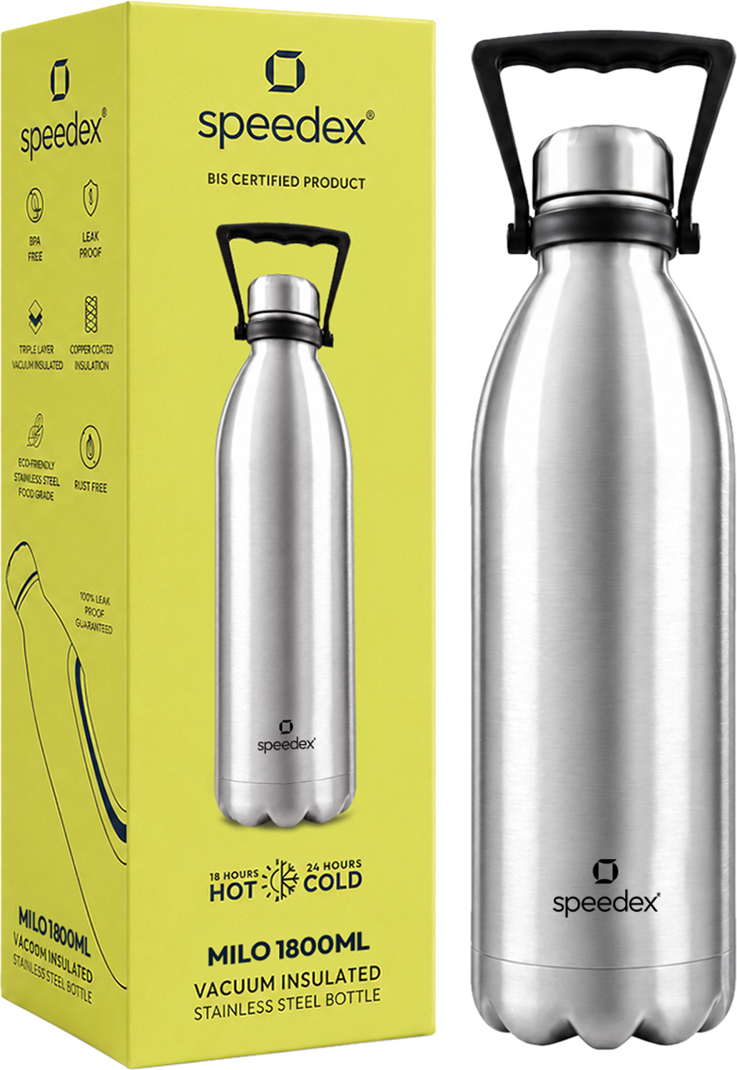 Image of SPEEDEX Thermos Bottle Vacuum Insulated Stainless Steel for Kids, Men, Women 1800 ML 1800 ml Stainless Steel Flask