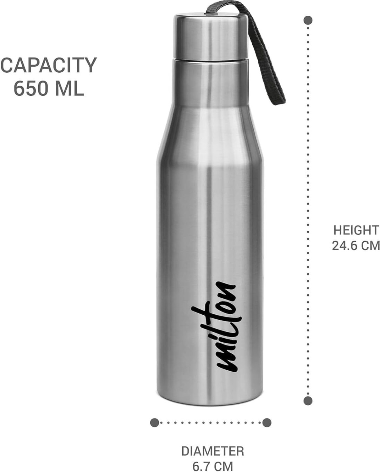 Image of MILTON Super 750 Single Wall Stainless Steel Bottle Combo 650 ml Stainless Steel Bottle