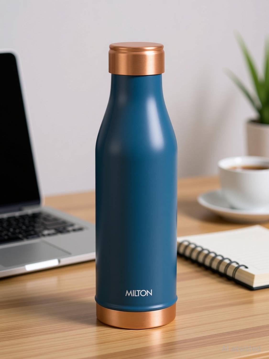 MILTON Copper Charge Water Bottle, 930 ml, Dark Blue 850 ml Copper Bottle