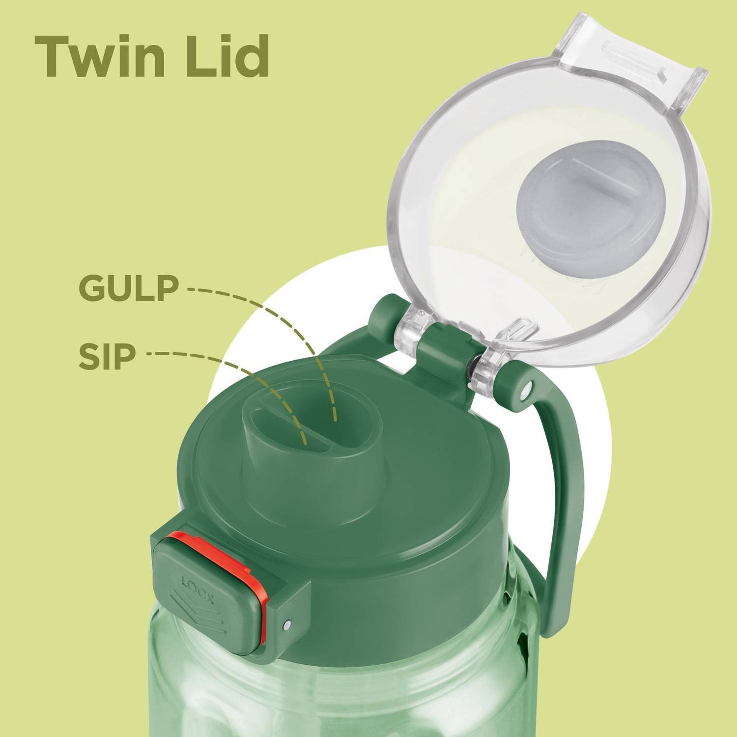MILTON Aston 1000 1L Plastic Water Bottle Green - Image 5